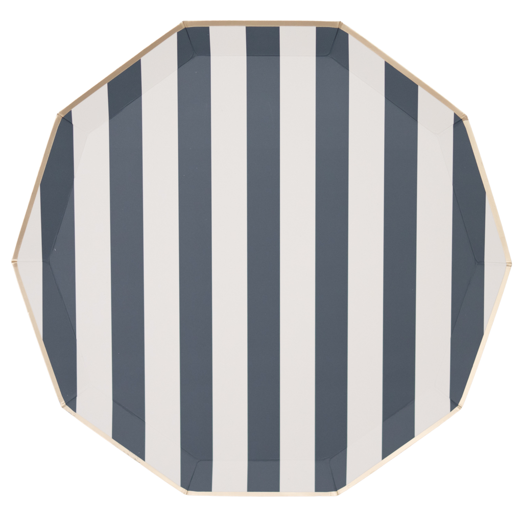 Midnight Blue Signature Cabana Stripe Plates 10.75"