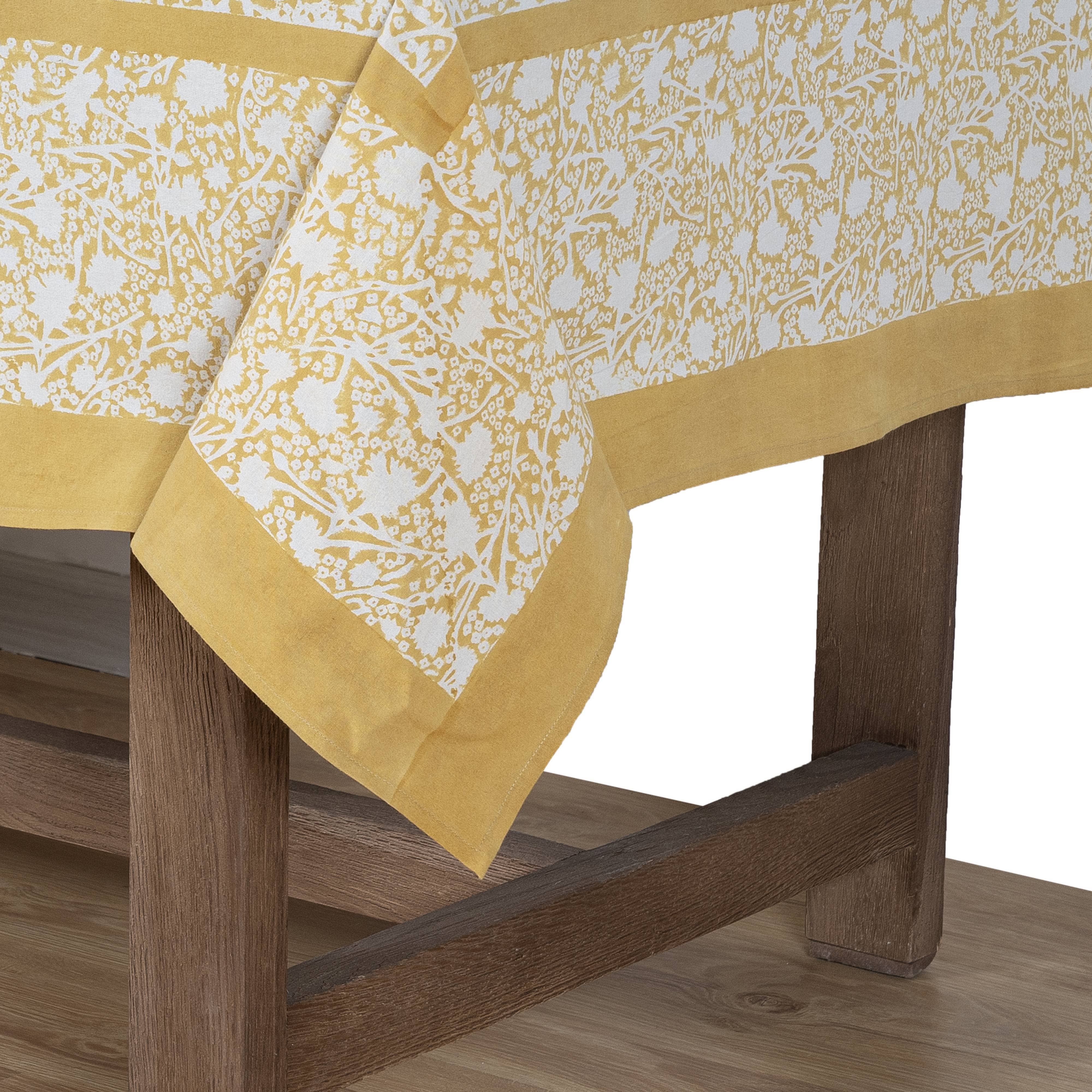 Meadows Dijon Tablecloth 106"