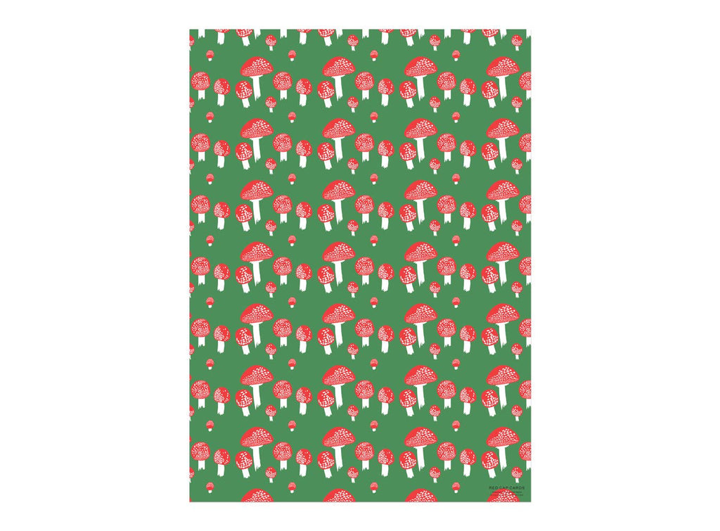 Festive Mushrooms Wrapping Paper Sheets (Roll of 3)
