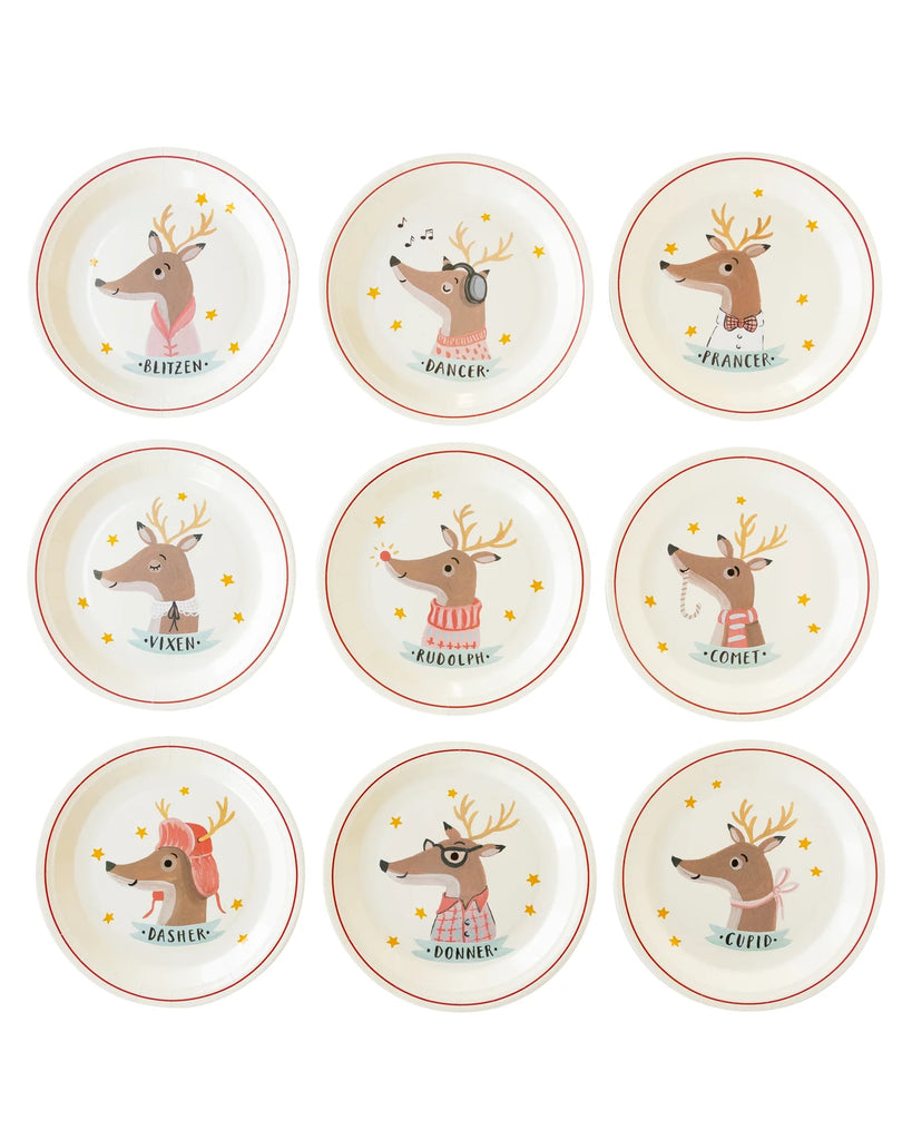 Dear Rudolph Christmas Reindeer Paper Plates