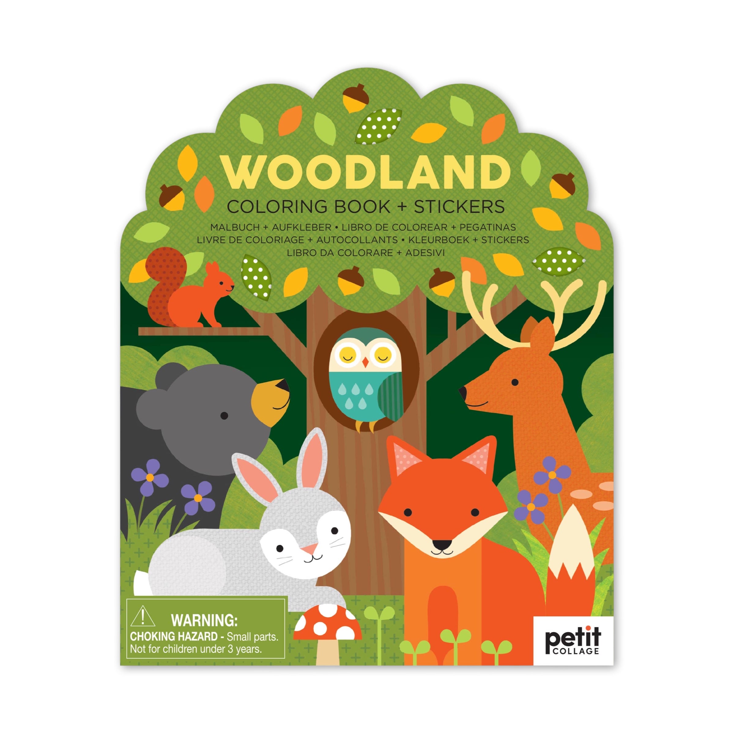 Coloring Book with Stickers: Woodland