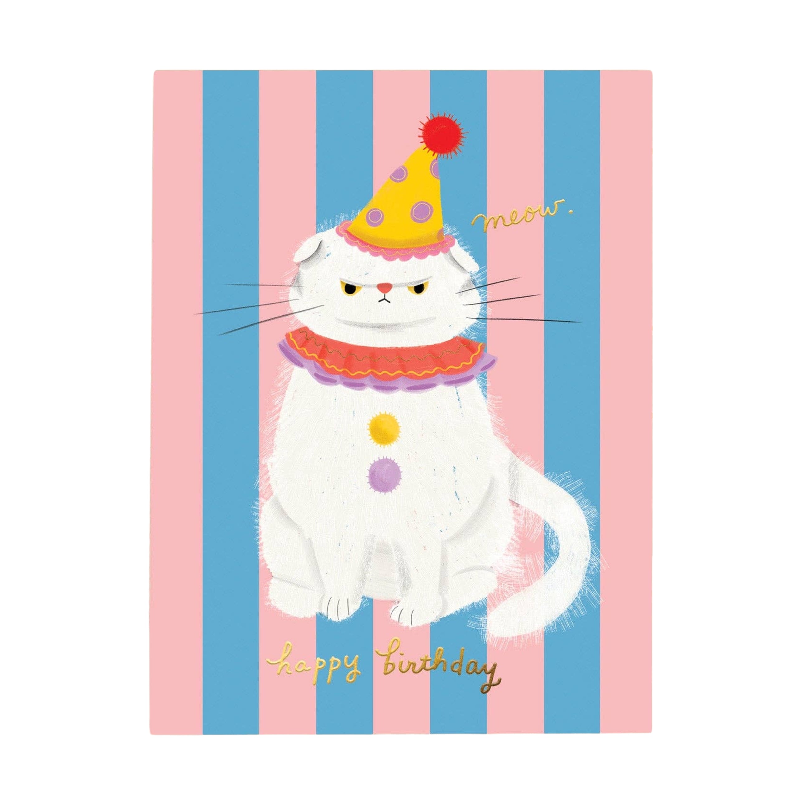 CLOWNY CAT Birthday Greeting Card