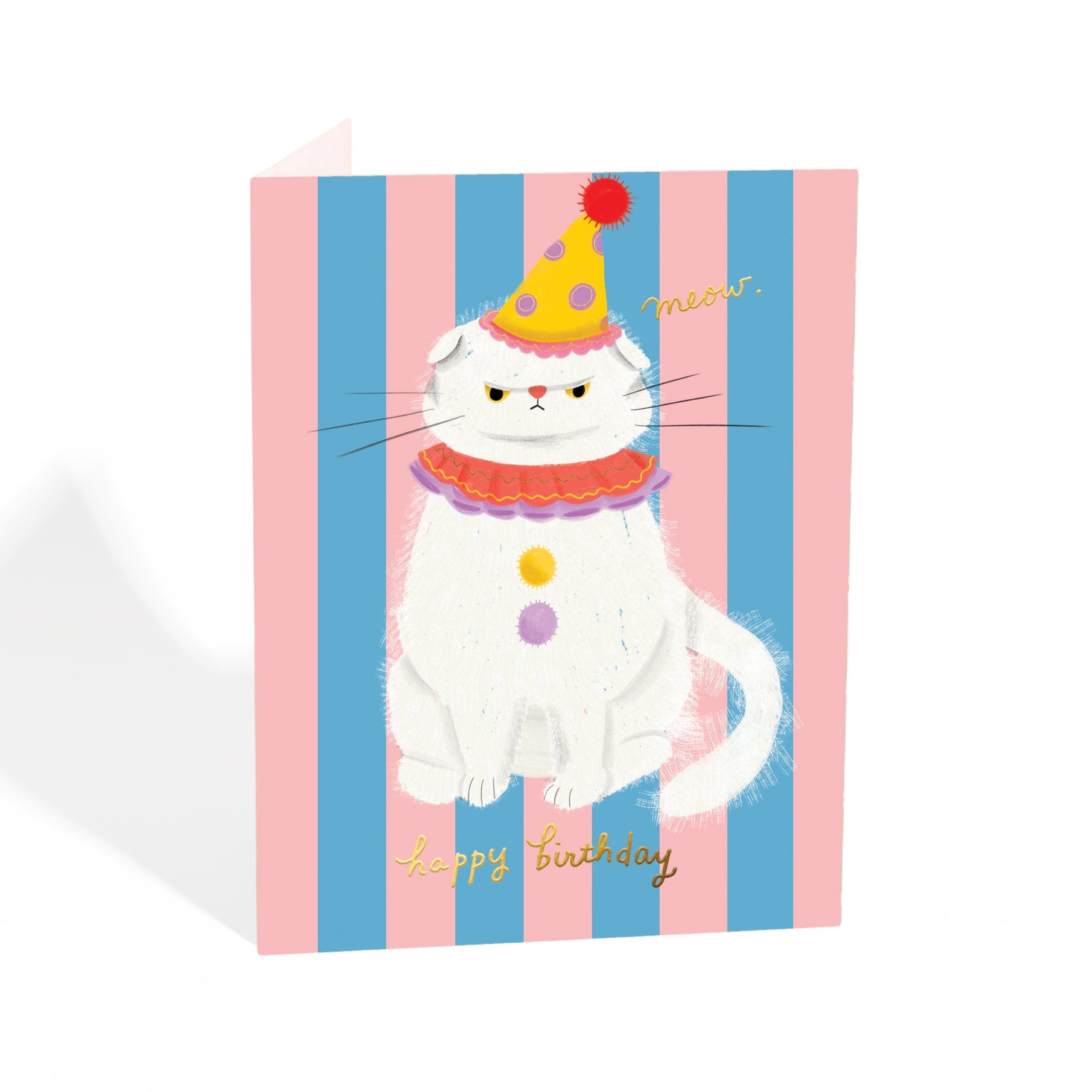 CLOWNY CAT Birthday Greeting Card