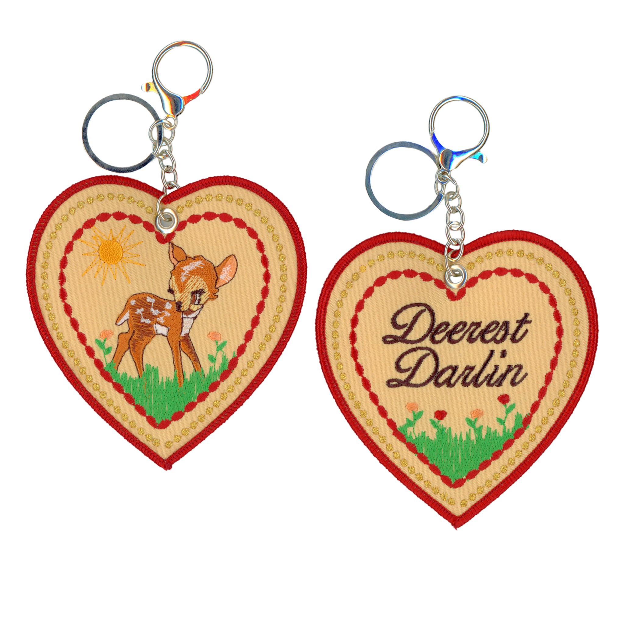 Deerest Darlin Heart Bag Charm / Keychain