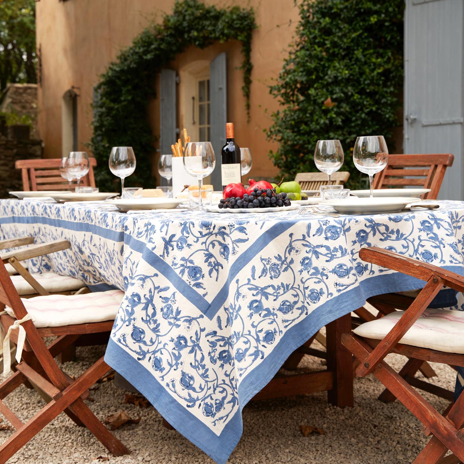 Cornflower Blue Granada Tablecloth 128"