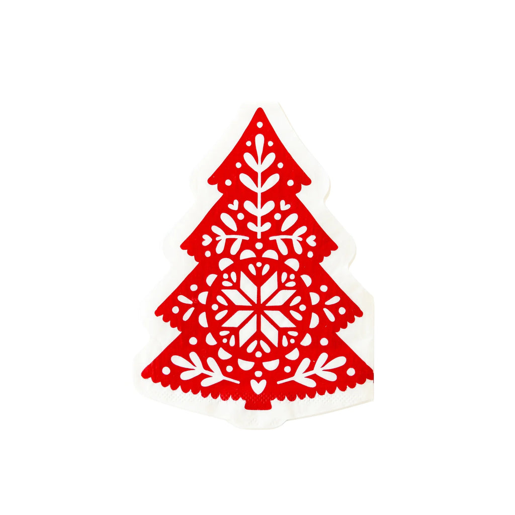 Nordic Christmas Tree Shaped Paper Dinner Napkins
