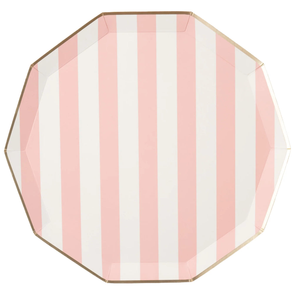 Petal Pink Signature Cabana Stripe Dinner Plates 10.75"