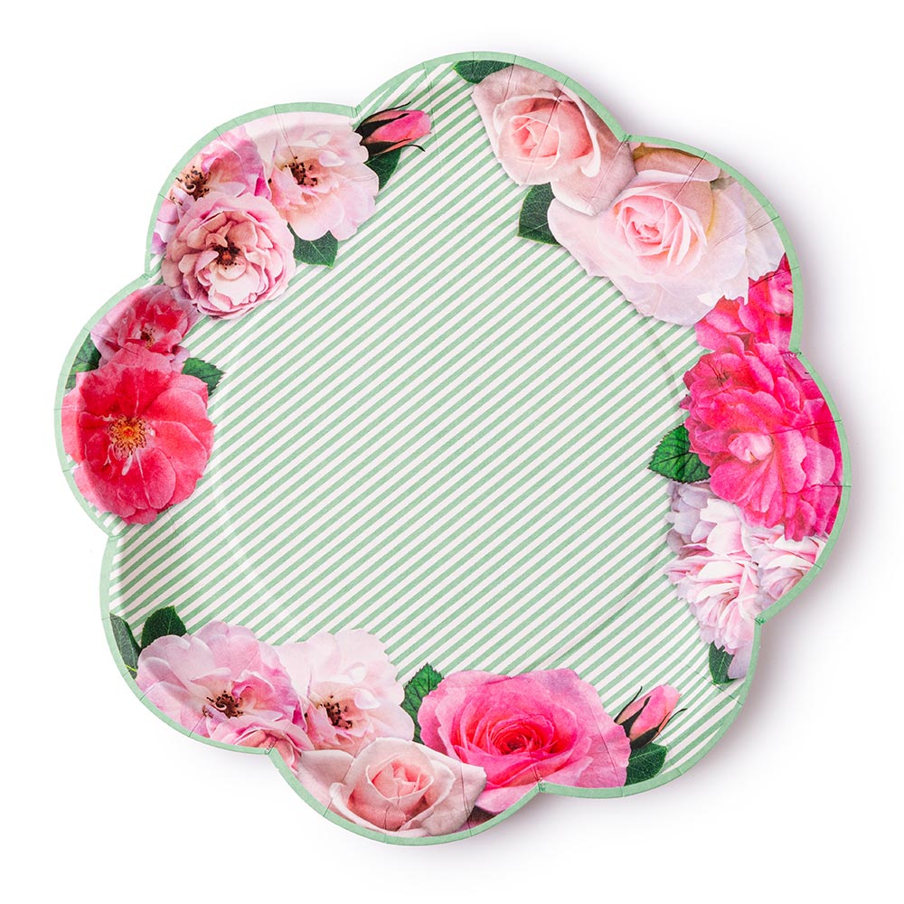 A Very English Rose Paper Party Plates 10" - bubblegum market