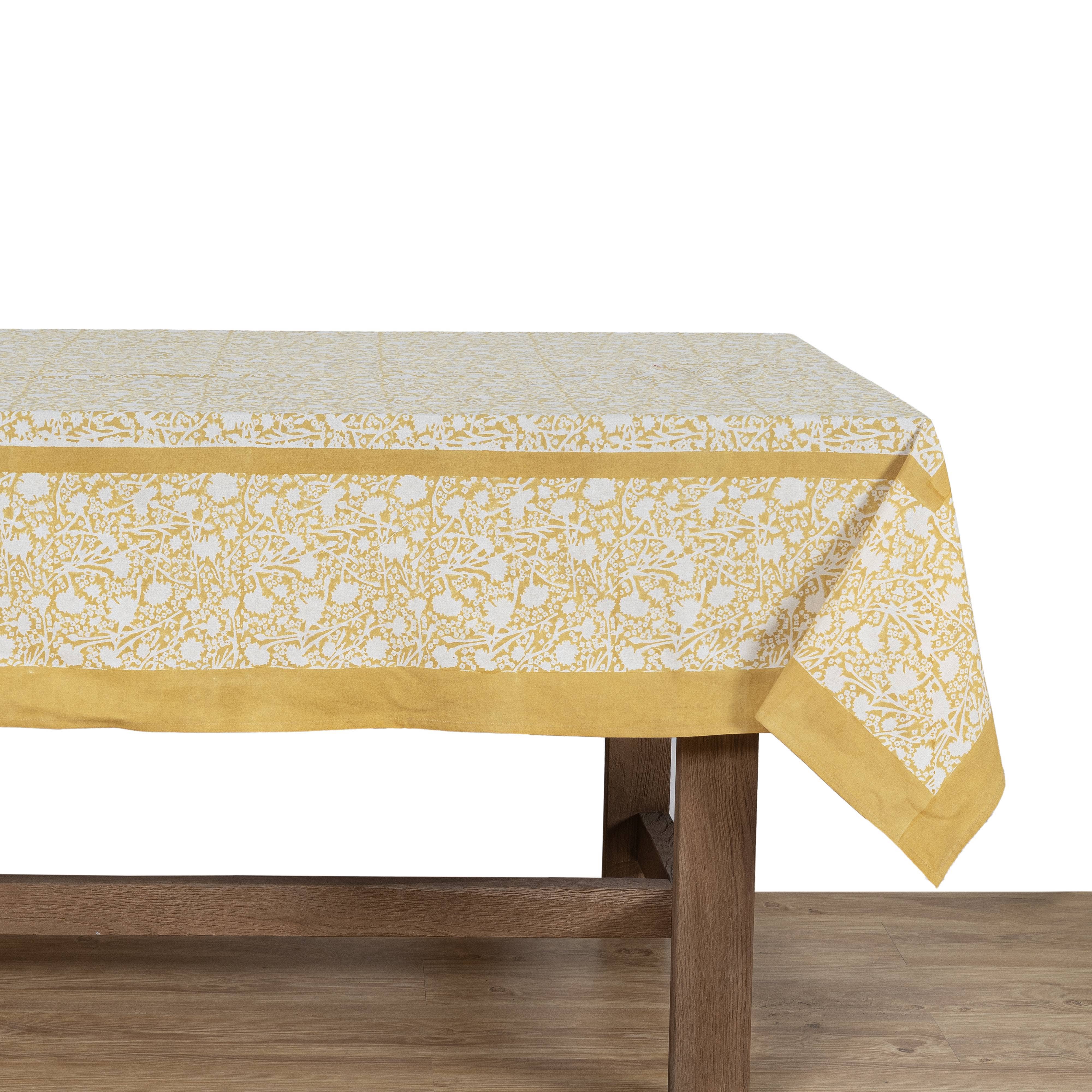 Meadows Dijon Tablecloth 106"