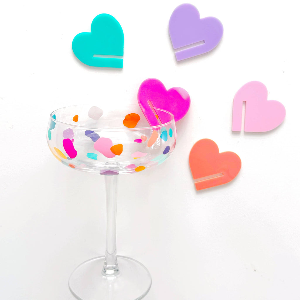 Acrylic Heart Drink Markers