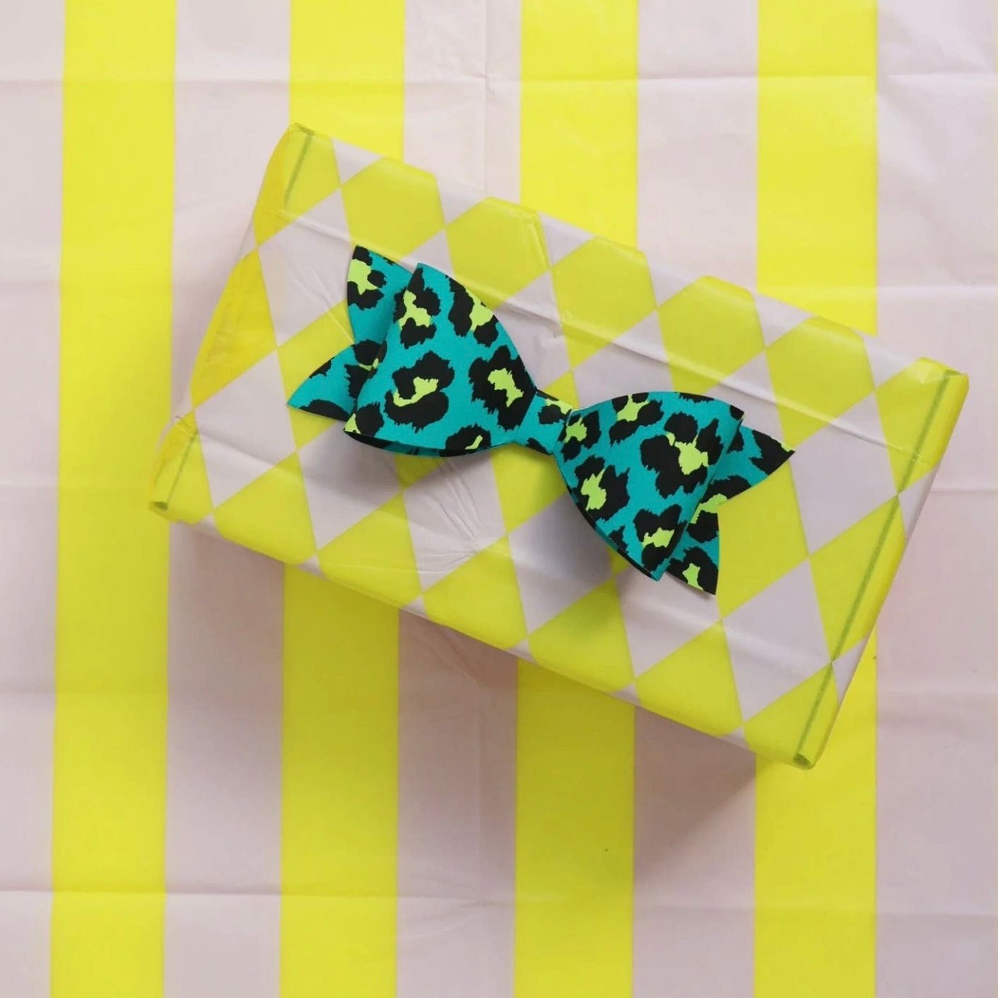 Acid Yellow & Dusty Lilac Patterned Tissue Paper - bubblegum market