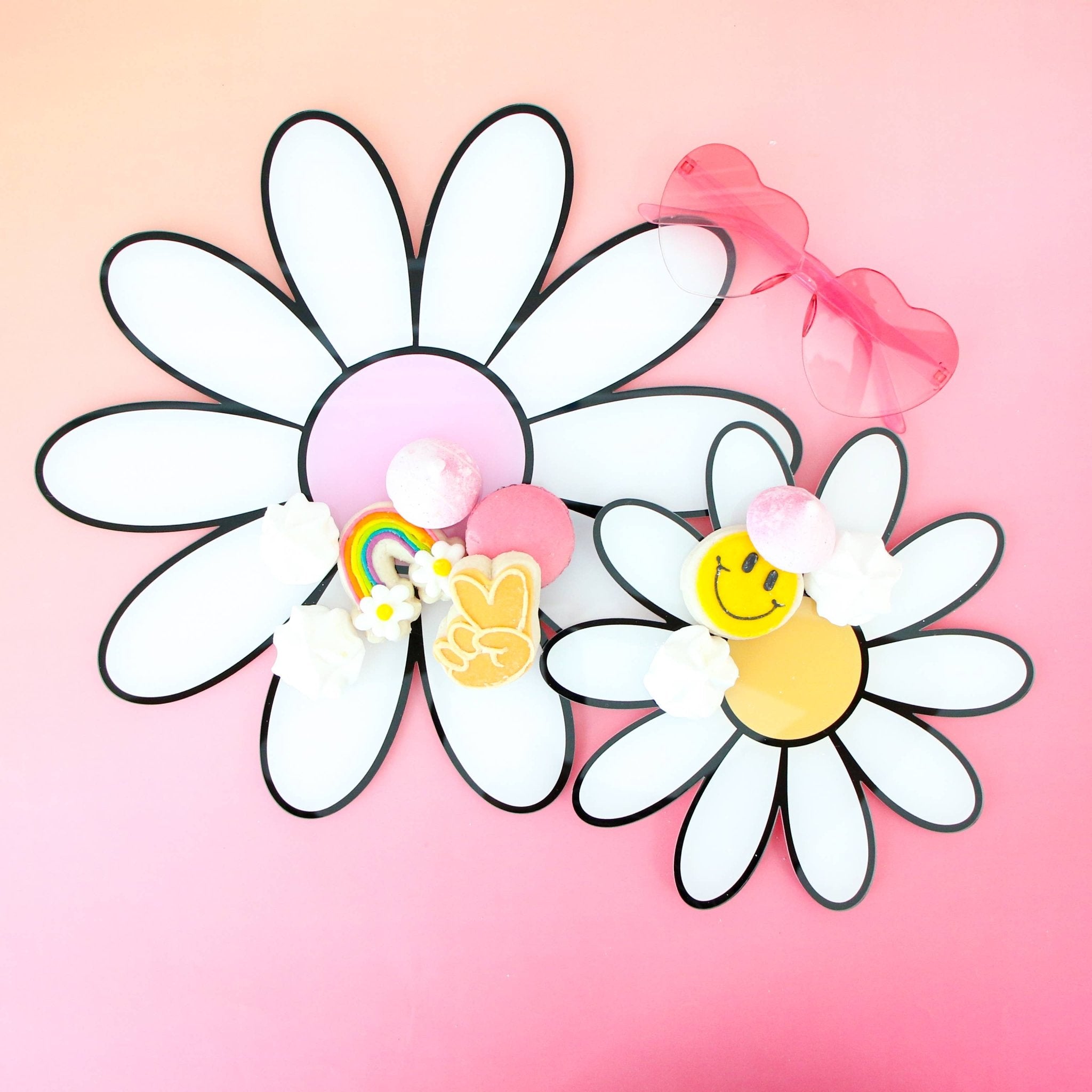 Acrylic Daisy Trays - Set of 2 - bubblegum market