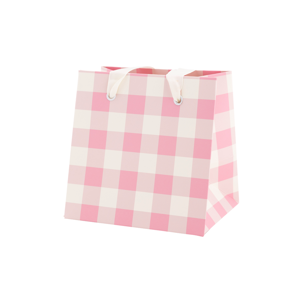Garden Scatter & Pink Gingham Gift Bag Set (6ct)