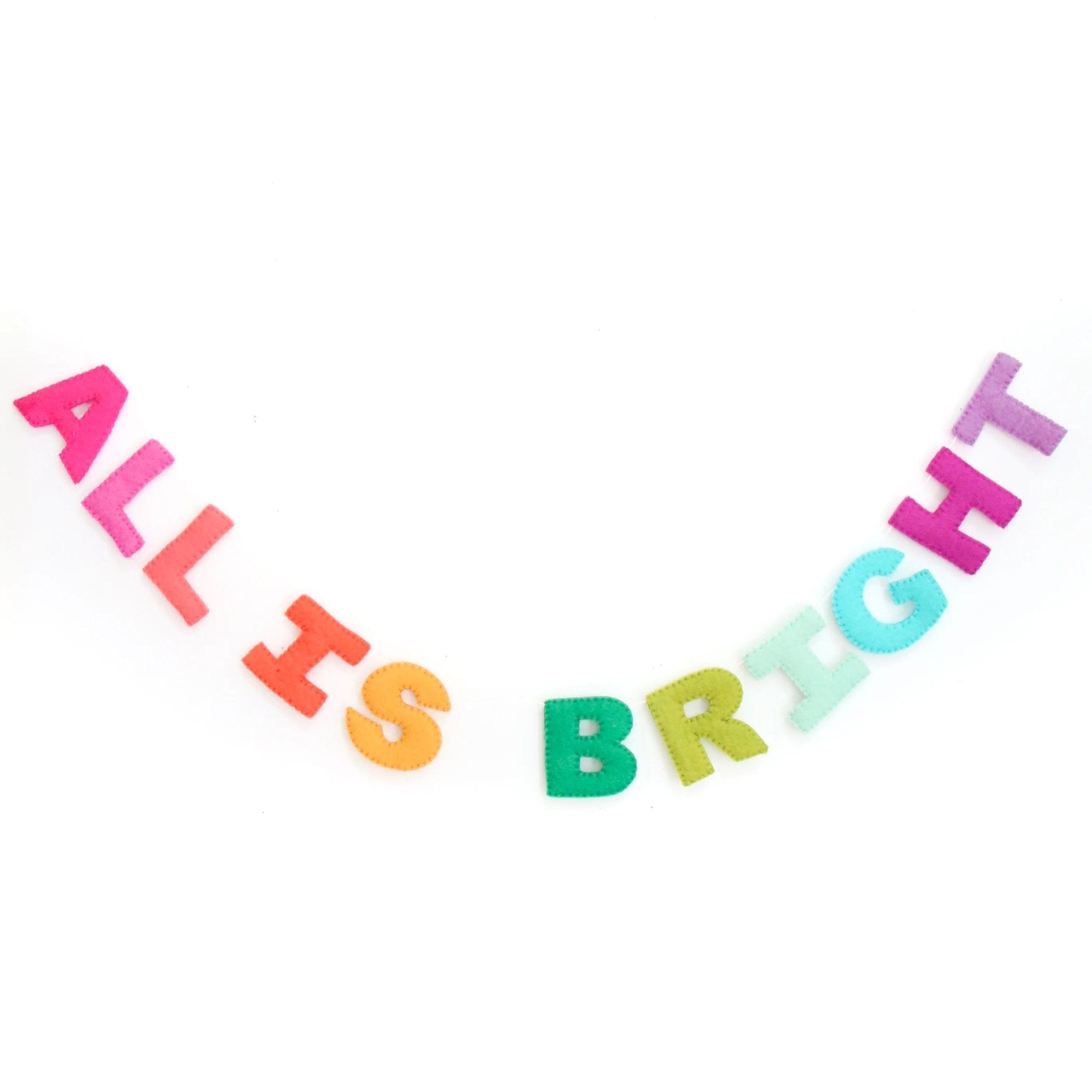 ALL IS BRIGHT Felt Holiday Garland - bubblegum market