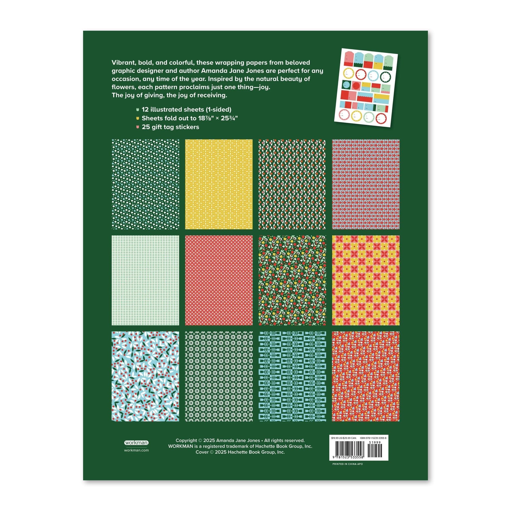 Amanda Jane Jones Wrapping Paper: Florals - bubblegum market