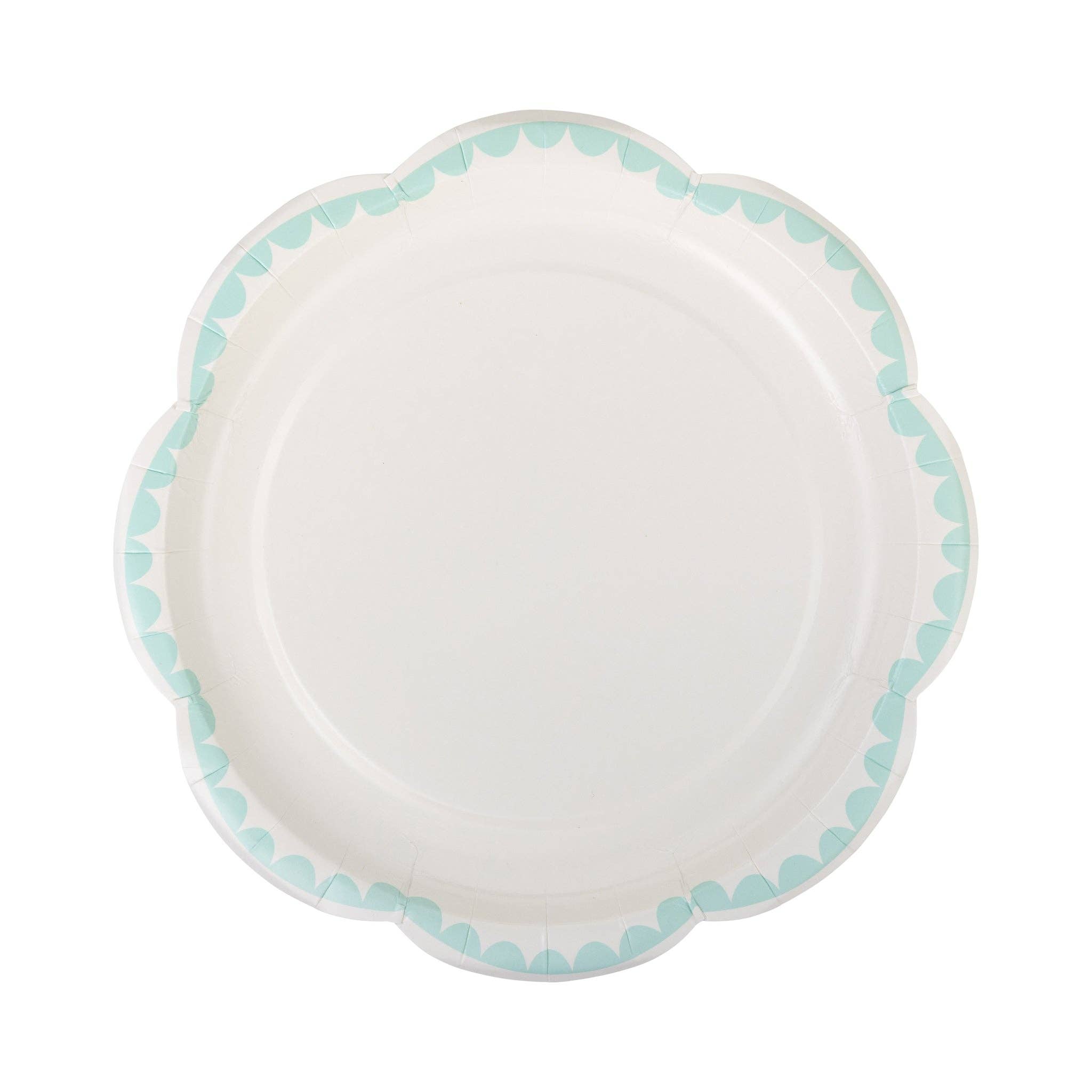 Aqua Decorative Edge Dessert Plates 8" - bubblegum market