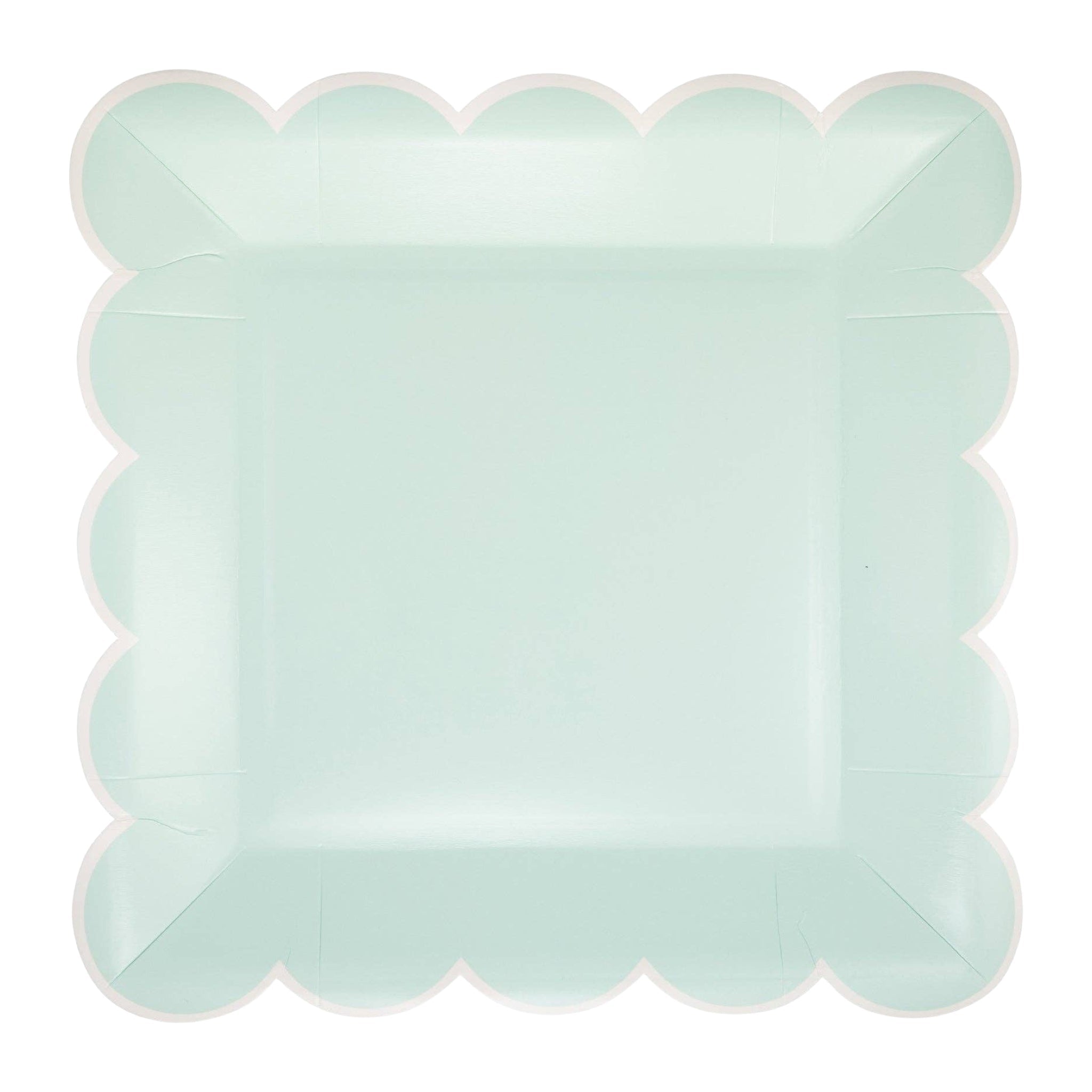 Aqua Scalloped Square Plates 9" - bubblegum market