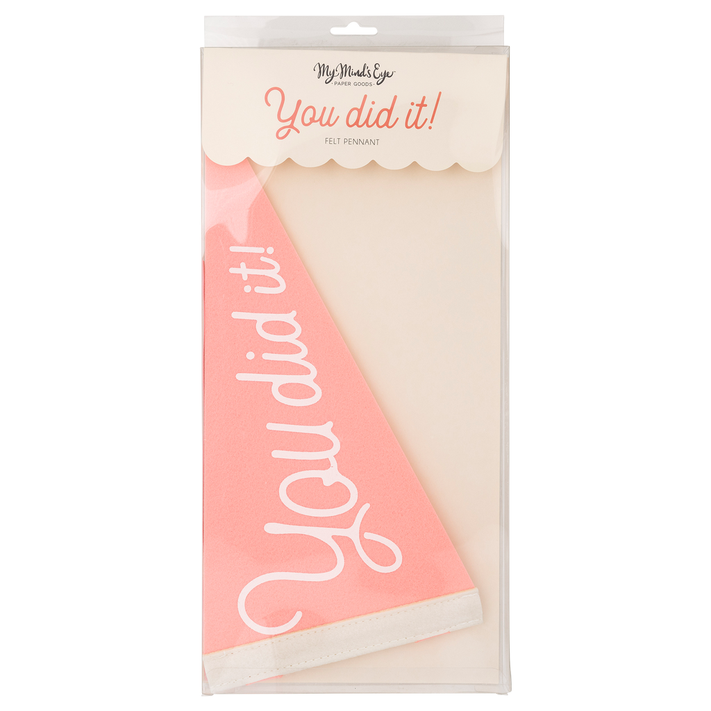 Pink You Did It Felt Pennant Banner