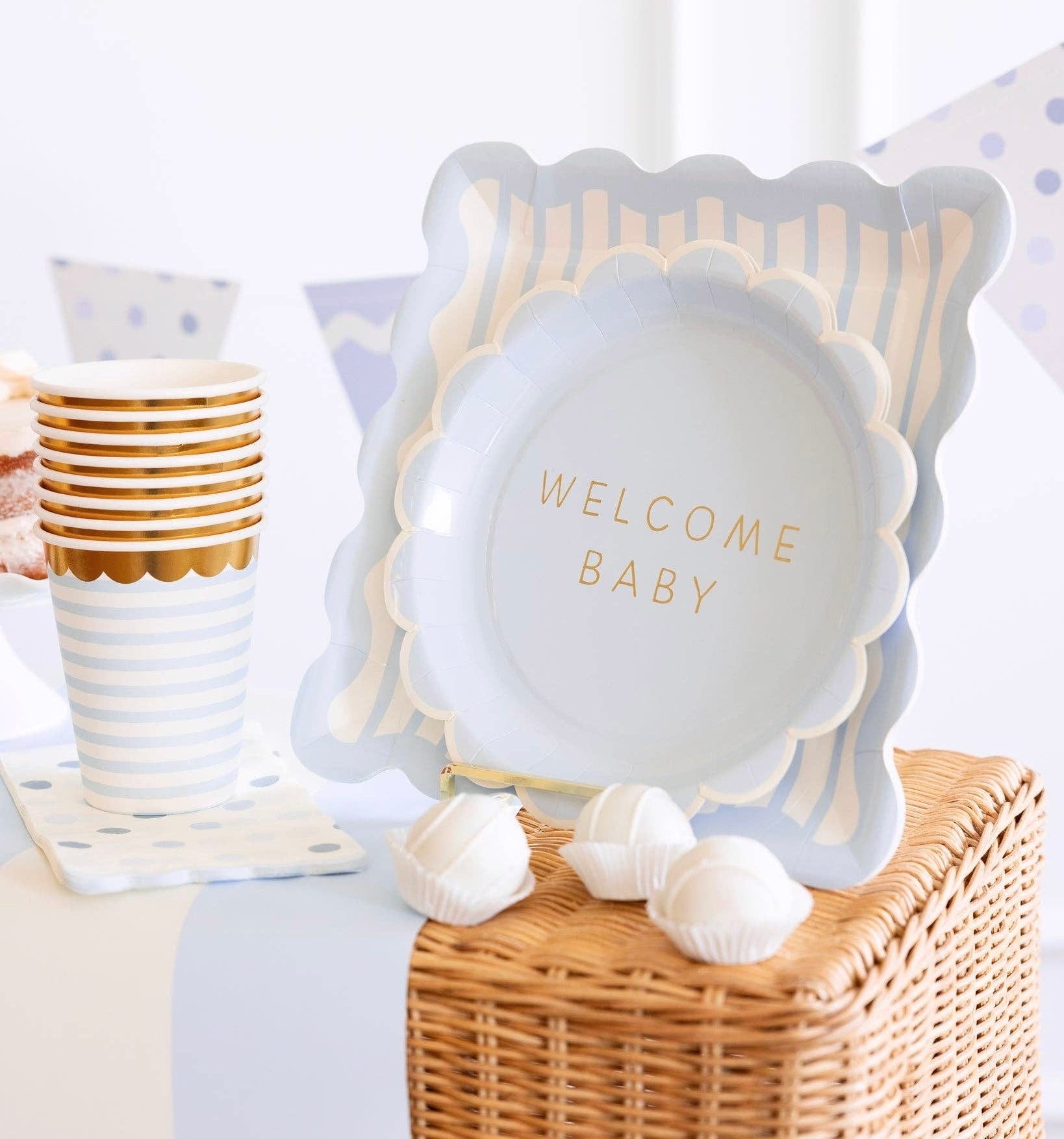 Baby Blue Polka Dot Dinner Napkins - bubblegum market