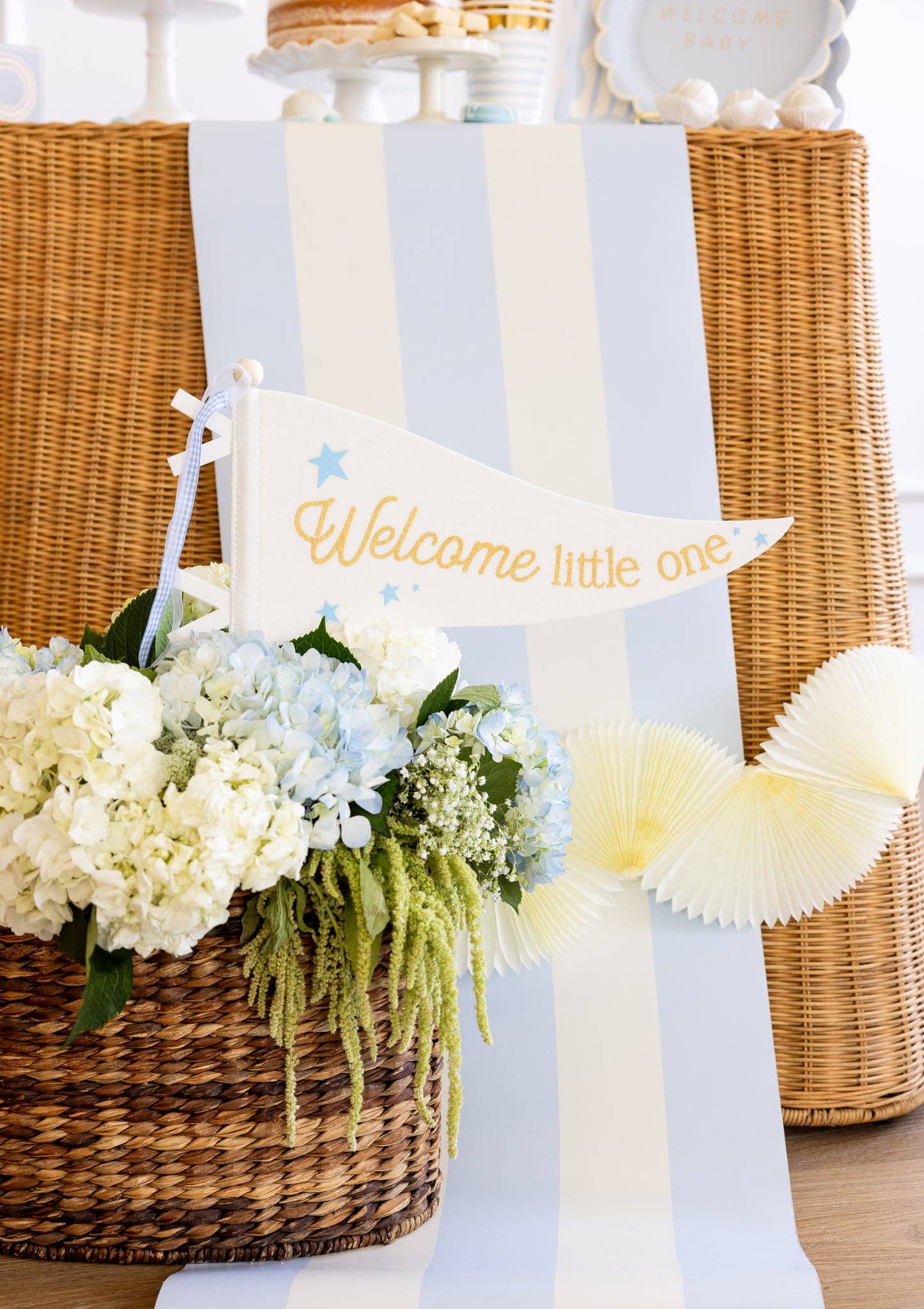 Baby Blue Striped Table Runner - bubblegum market