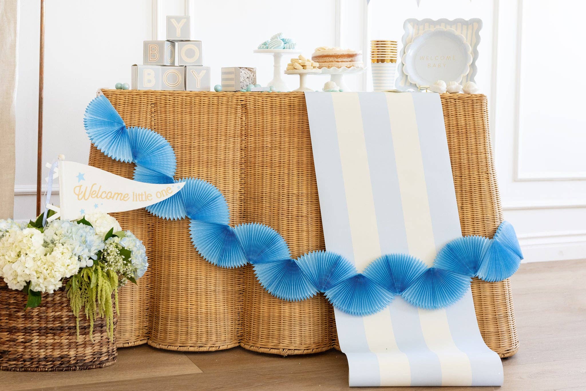 Baby Blue Striped Table Runner - bubblegum market