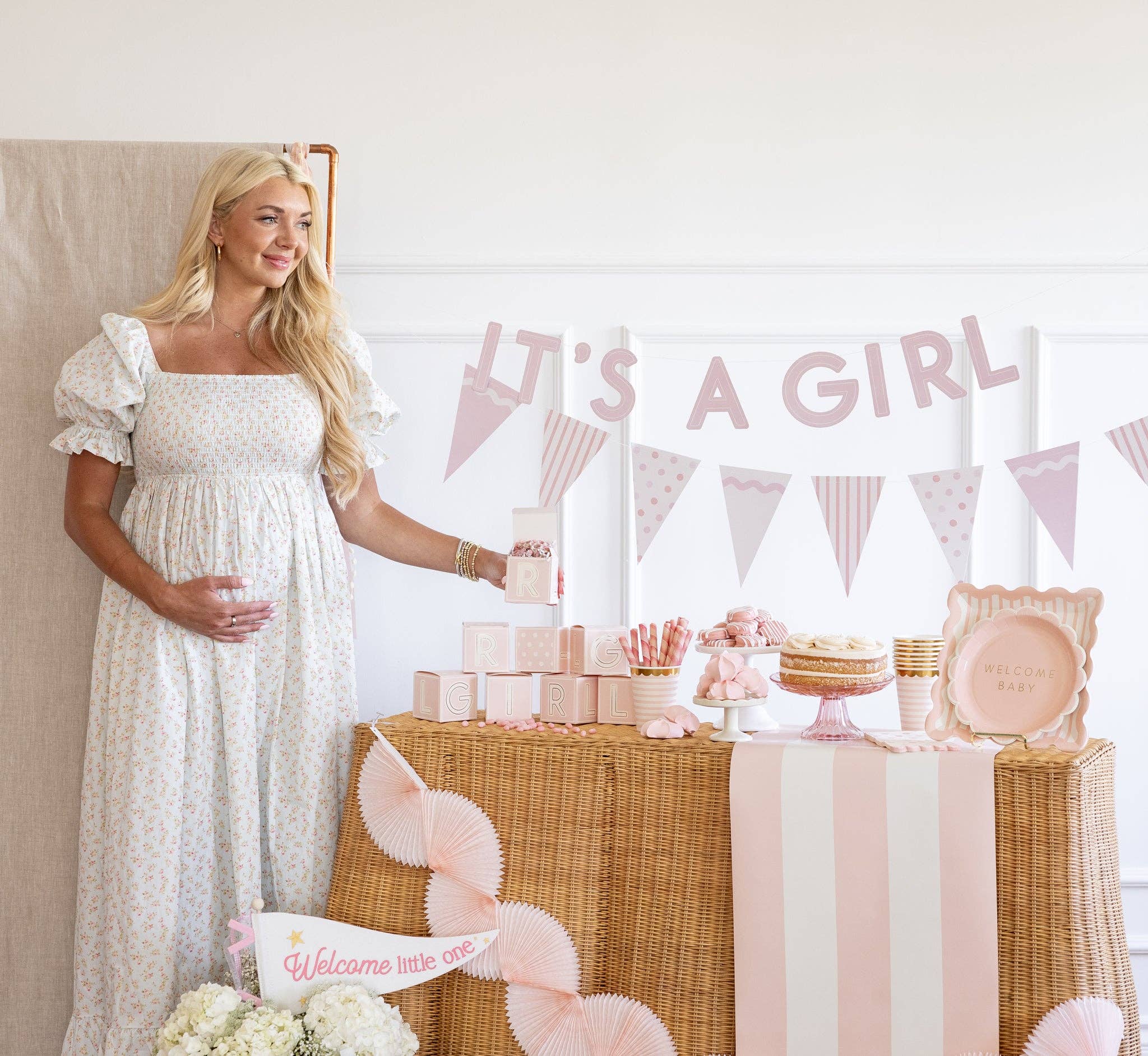 Baby Pink Striped Table Runner - bubblegum market