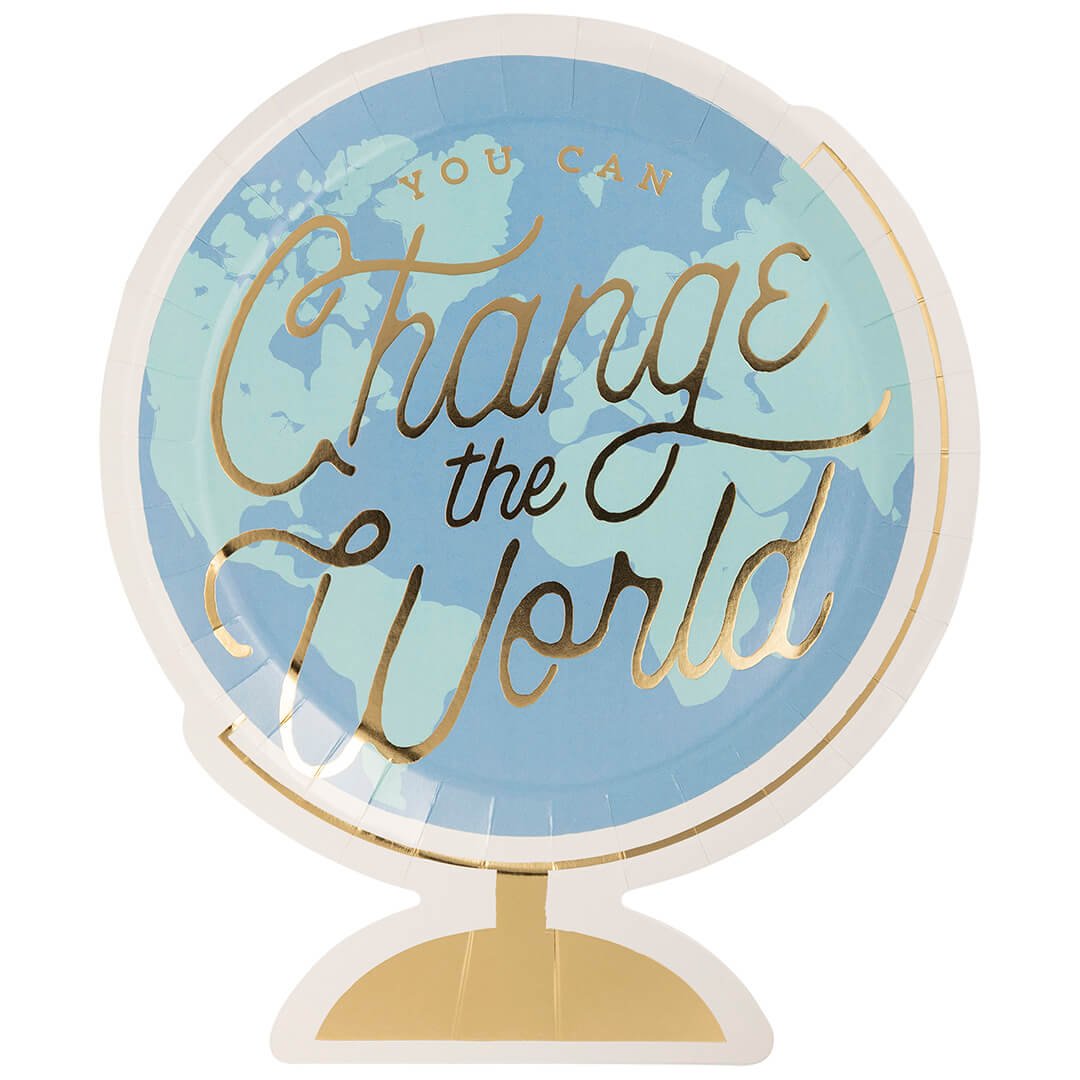 Back To School Globe Paper Plates 12" - bubblegum market