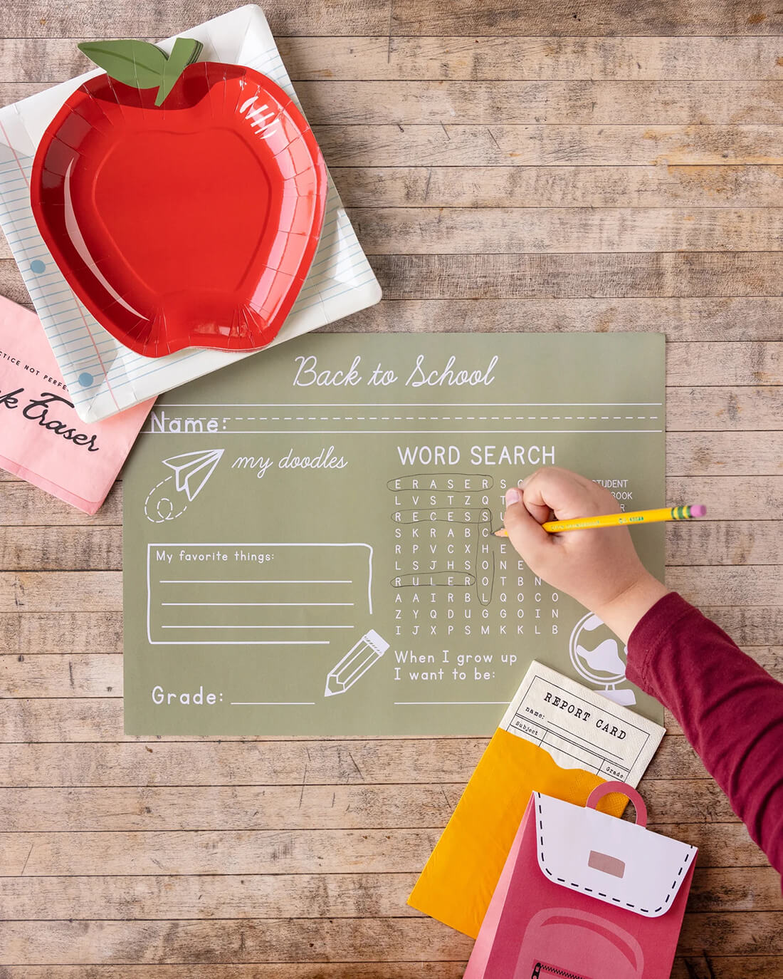 Back To School Green Chalkboard Placemats - bubblegum market