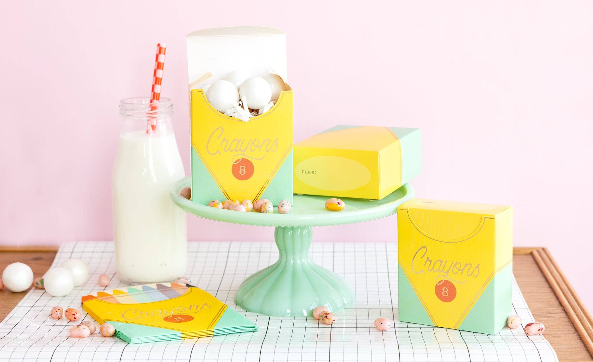 Back to School Grid Table Runner - bubblegum market