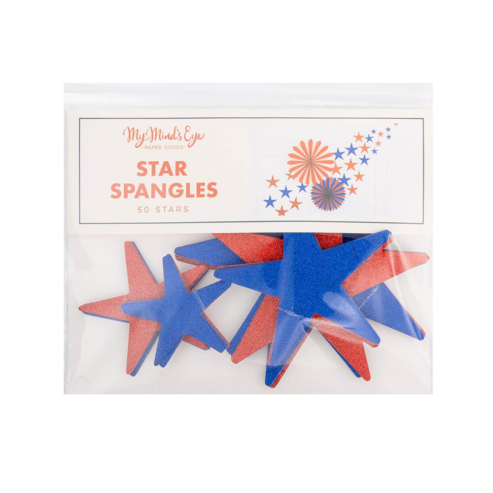 Bag of Red & Blue Glitter Stars - bubblegum market
