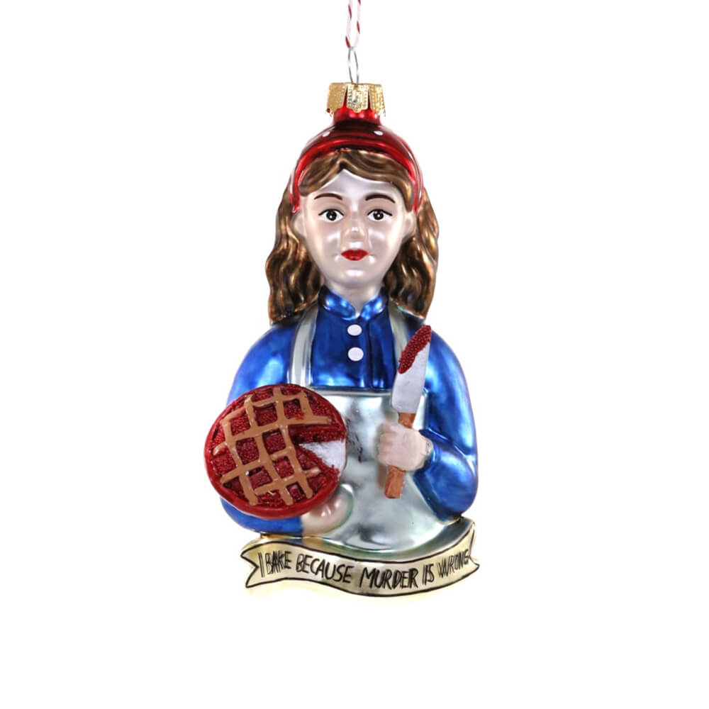 Bake Because Murder Is Wrong Ornament 5.25" - bubblegum market