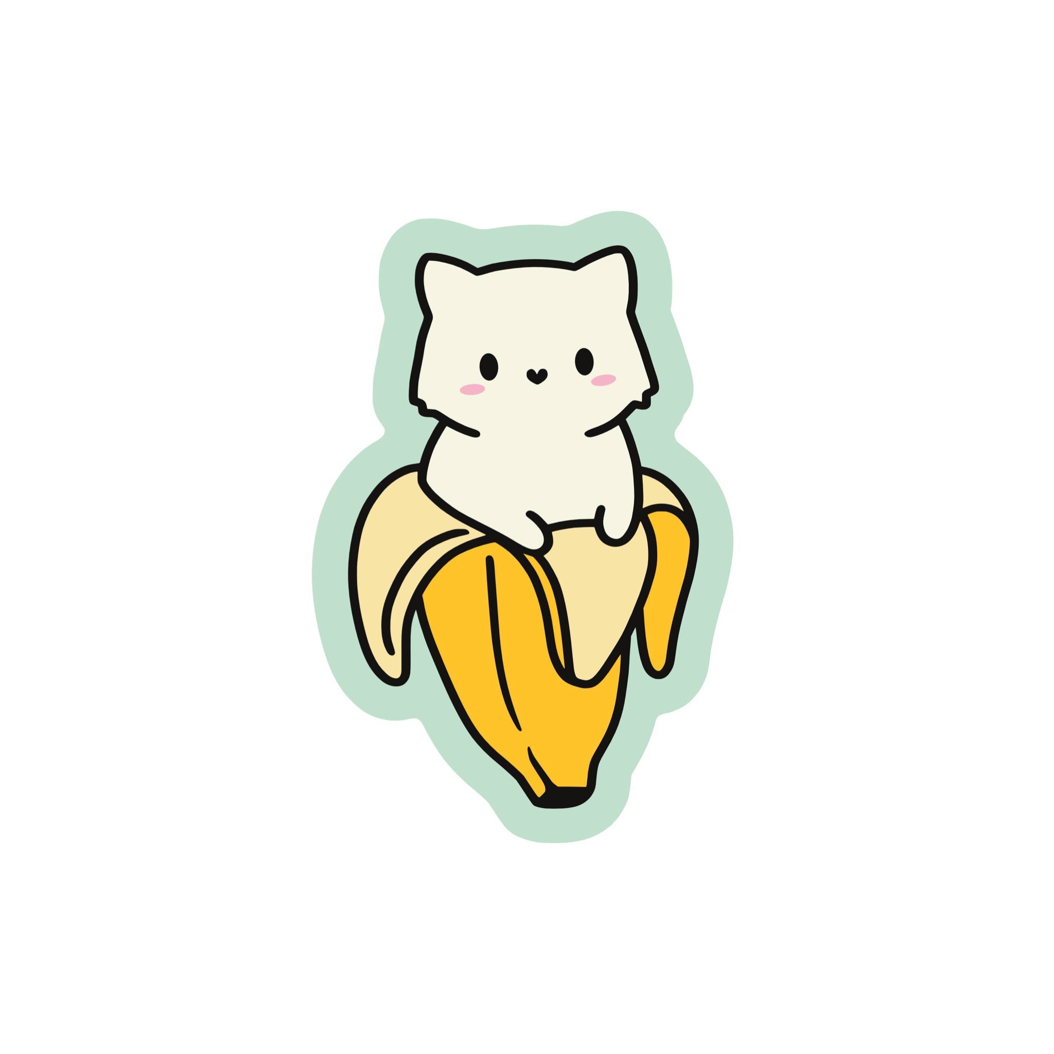 BANANA KITTY Vinyl Sticker - bubblegum market