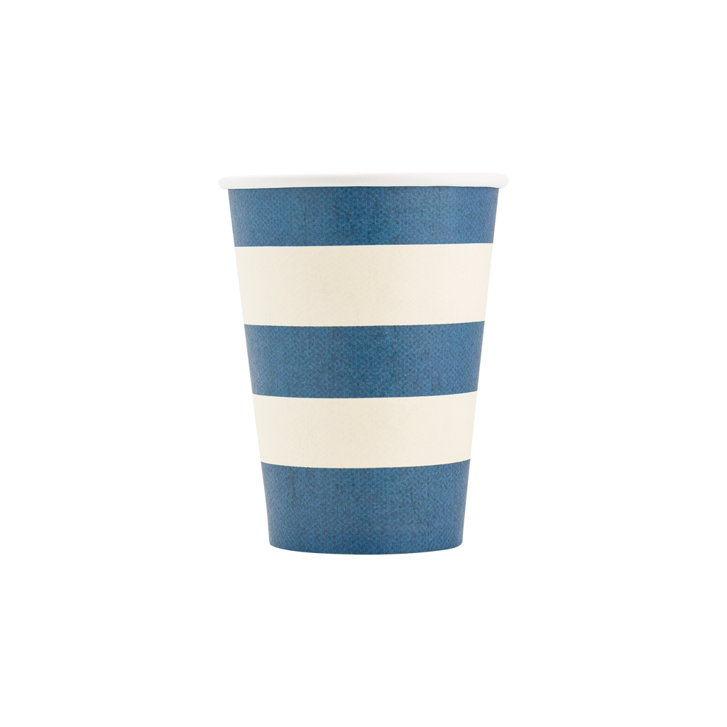 Hamptons Blue-Striped Paper Cups