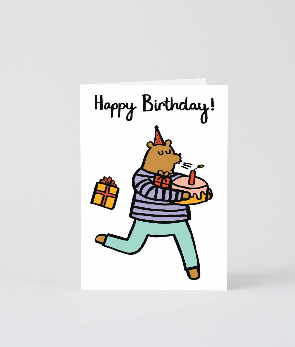 Bear With Cake Birthday Card - bubblegum market