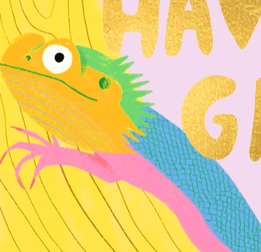 BEARDY DRAGON Birthday Greeting Card - bubblegum market