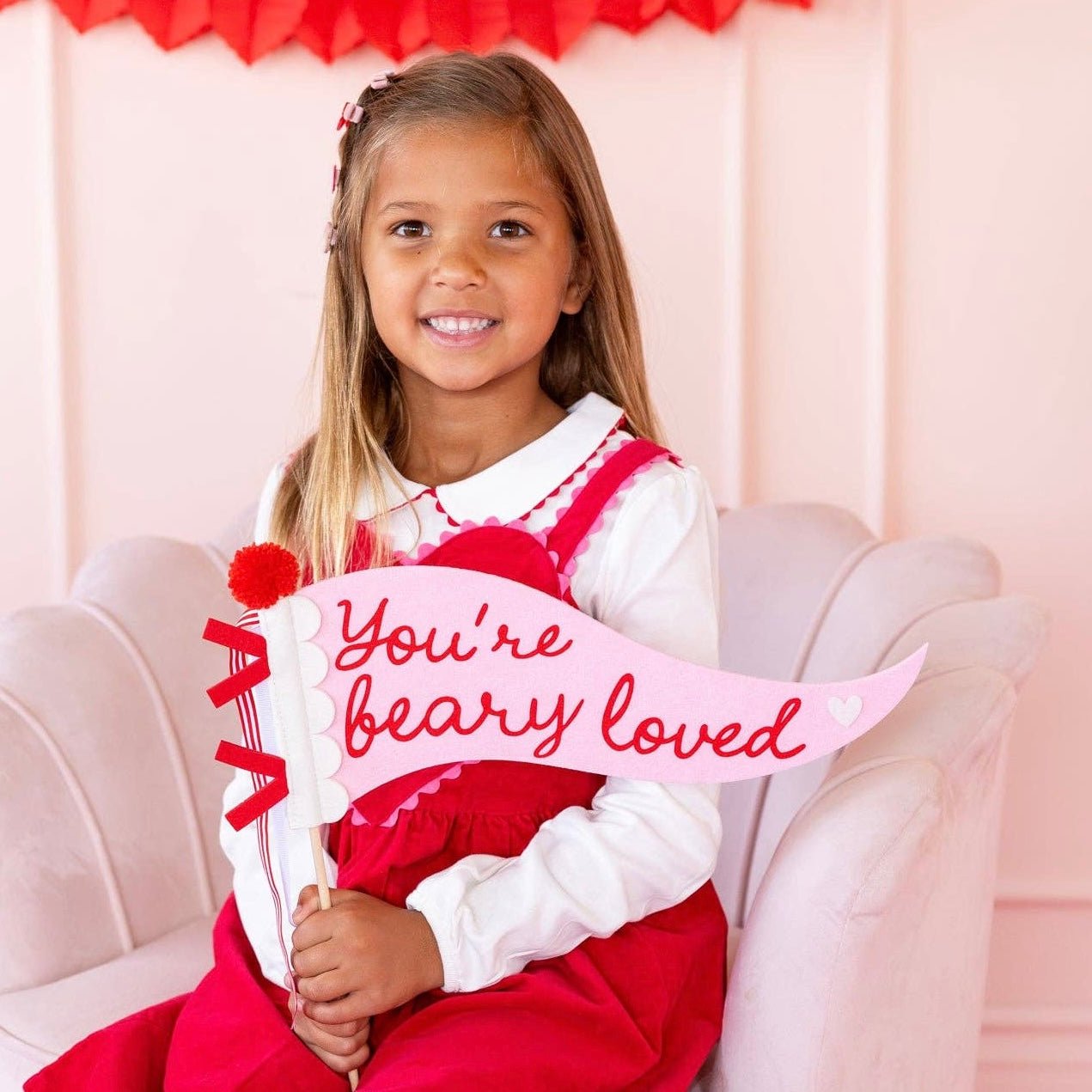 Beary Loved Felt Pennant - bubblegum market