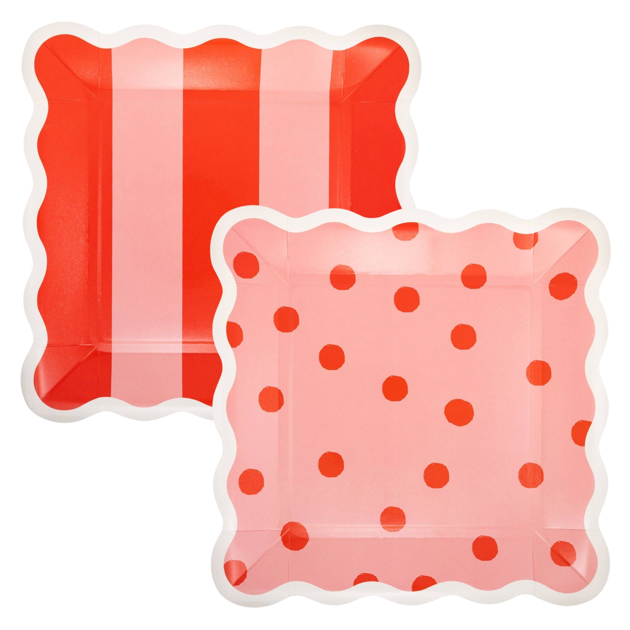 Beary Loved Stripe & Polka Plates 10" - bubblegum market