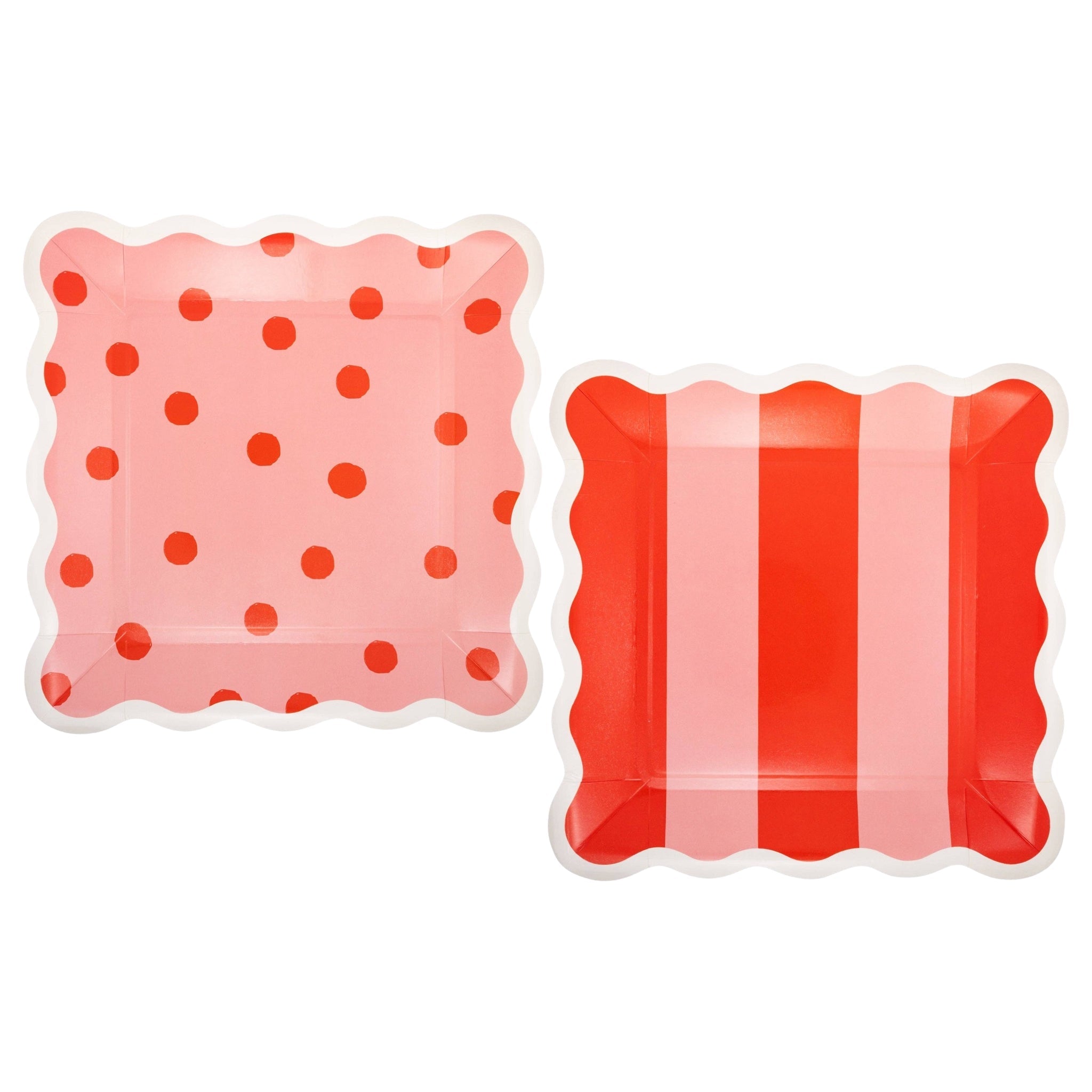 Beary Loved Stripe & Polka Plates 10" - bubblegum market