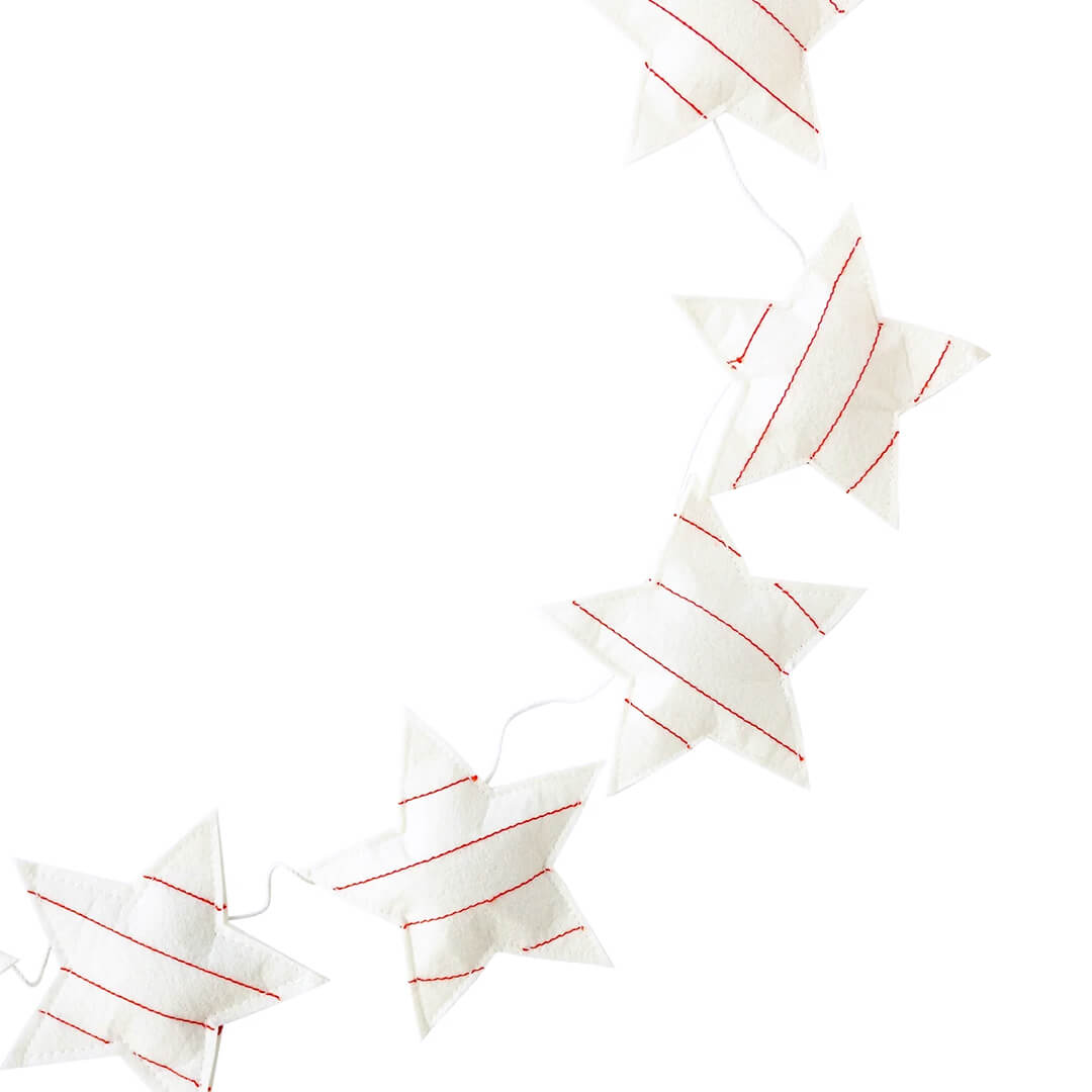 Believe Christmas Puffy Felt Striped Star Banner - bubblegum market
