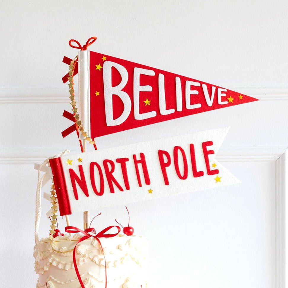 Believe / North Pole Felt Pennants (Set of 2) - bubblegum market