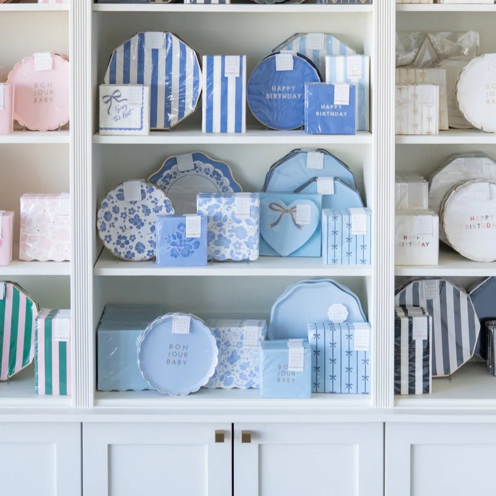 Belle Blue Elegant Floral Cocktail Napkins - bubblegum market