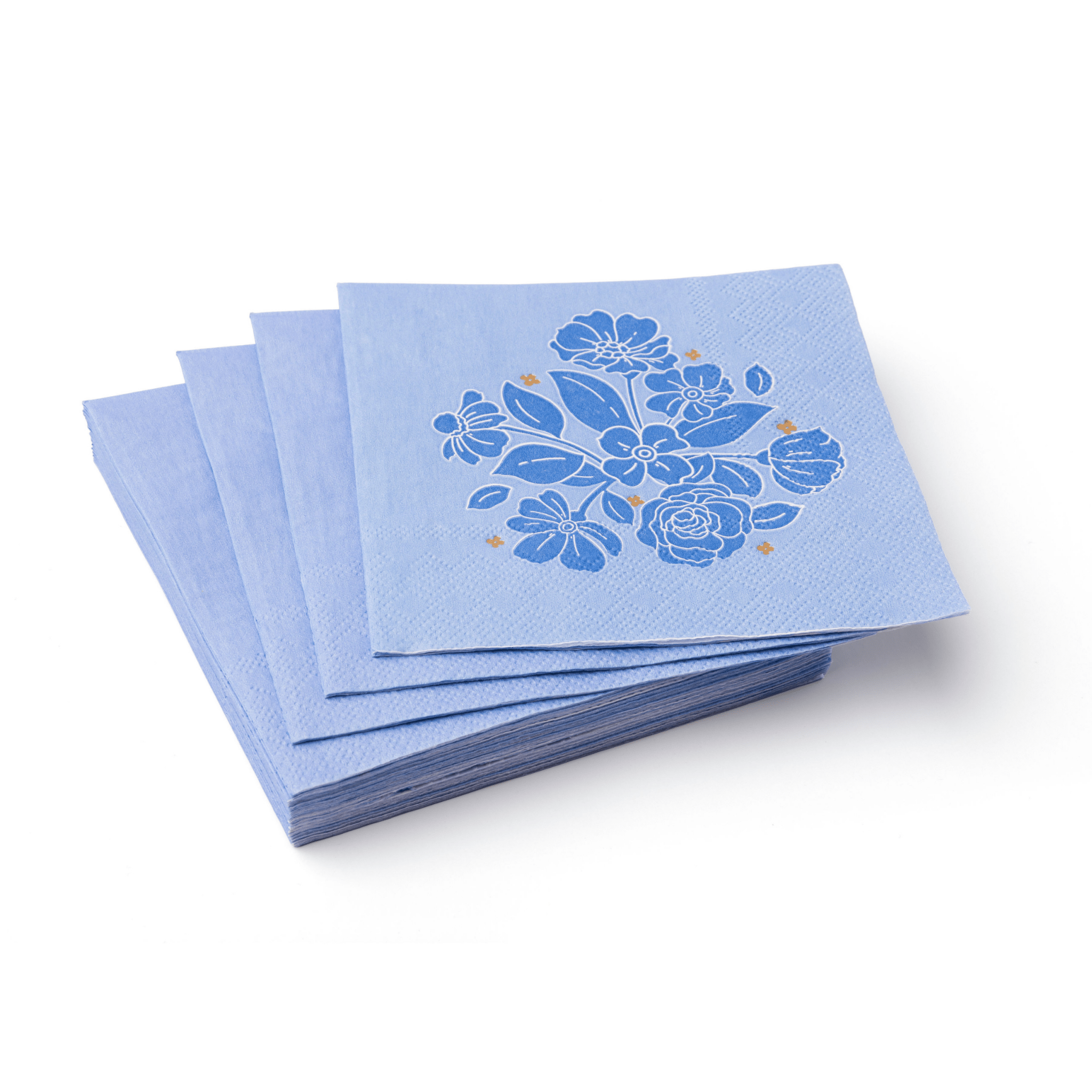 Belle Blue Elegant Floral Cocktail Napkins - bubblegum market
