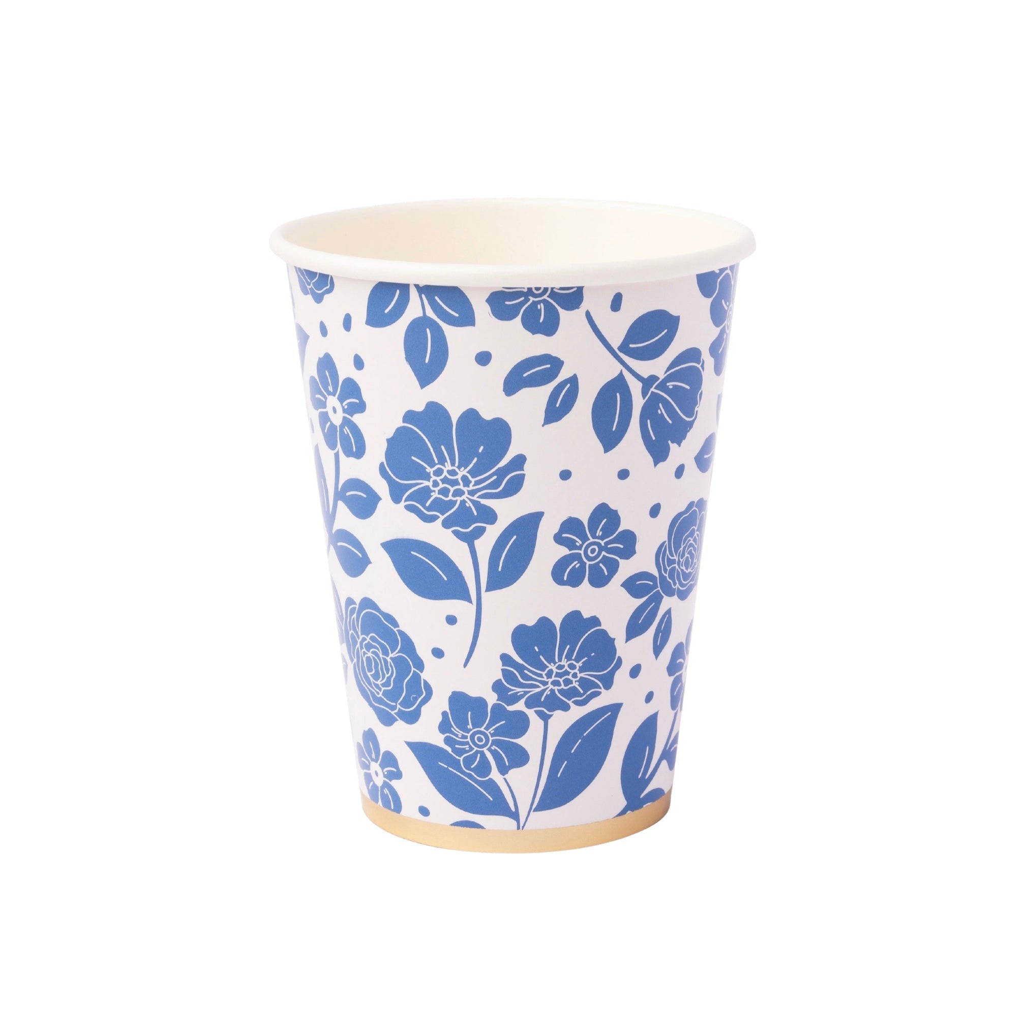 Belle Blue Elegant Floral Paper Cups - bubblegum market