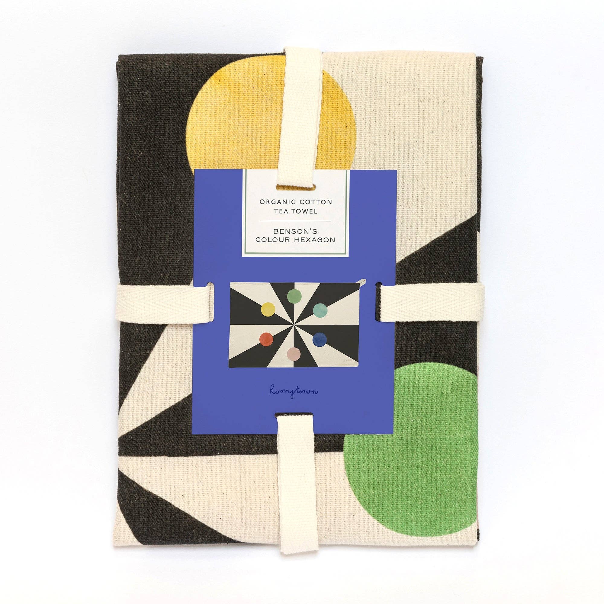 Benson's Colour Hexagon Organic Cotton Tea Towel - bubblegum market