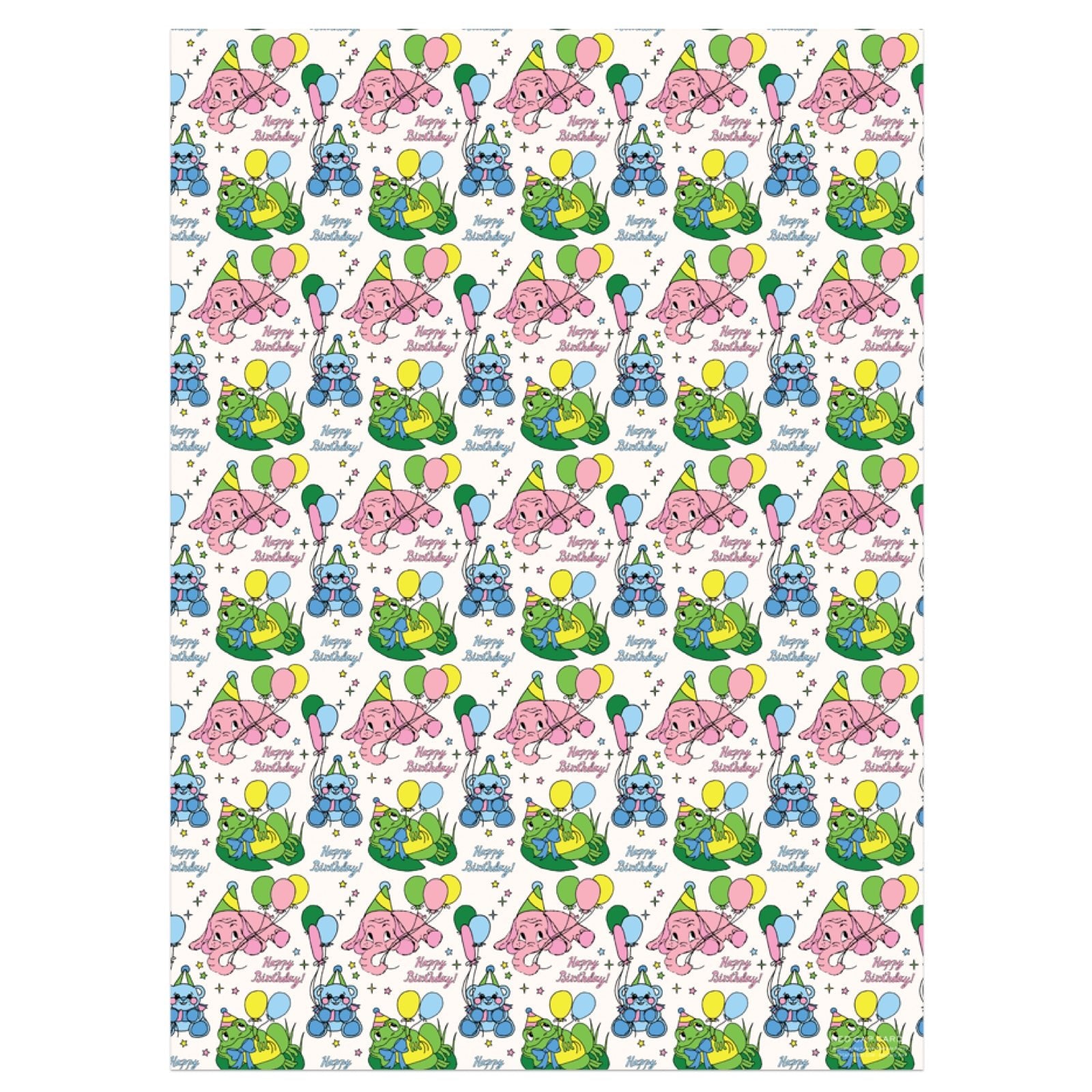 Birthday Animals Wrapping Paper Sheets (Roll of 3) - bubblegum market