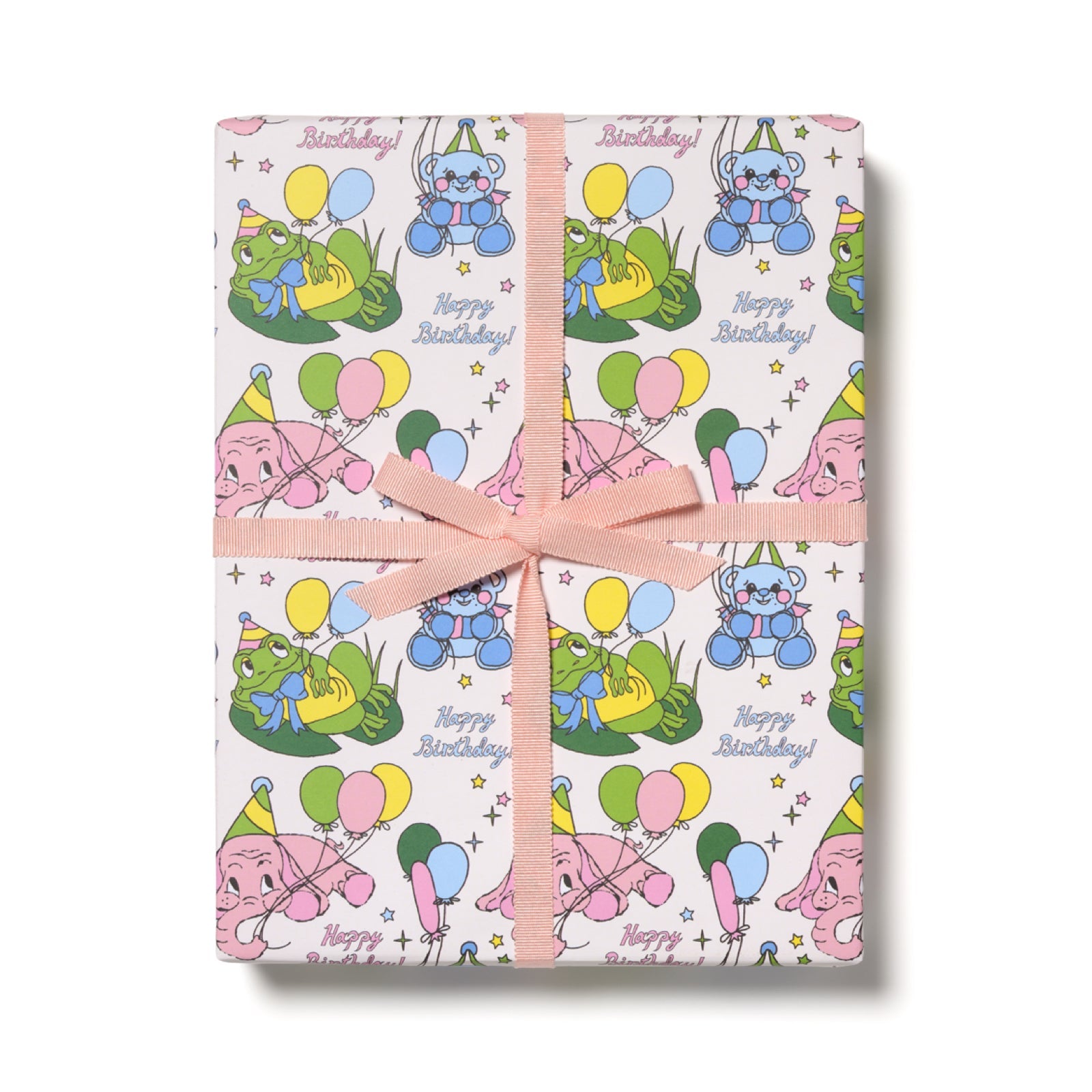 Birthday Animals Wrapping Paper Sheets (Roll of 3) - bubblegum market
