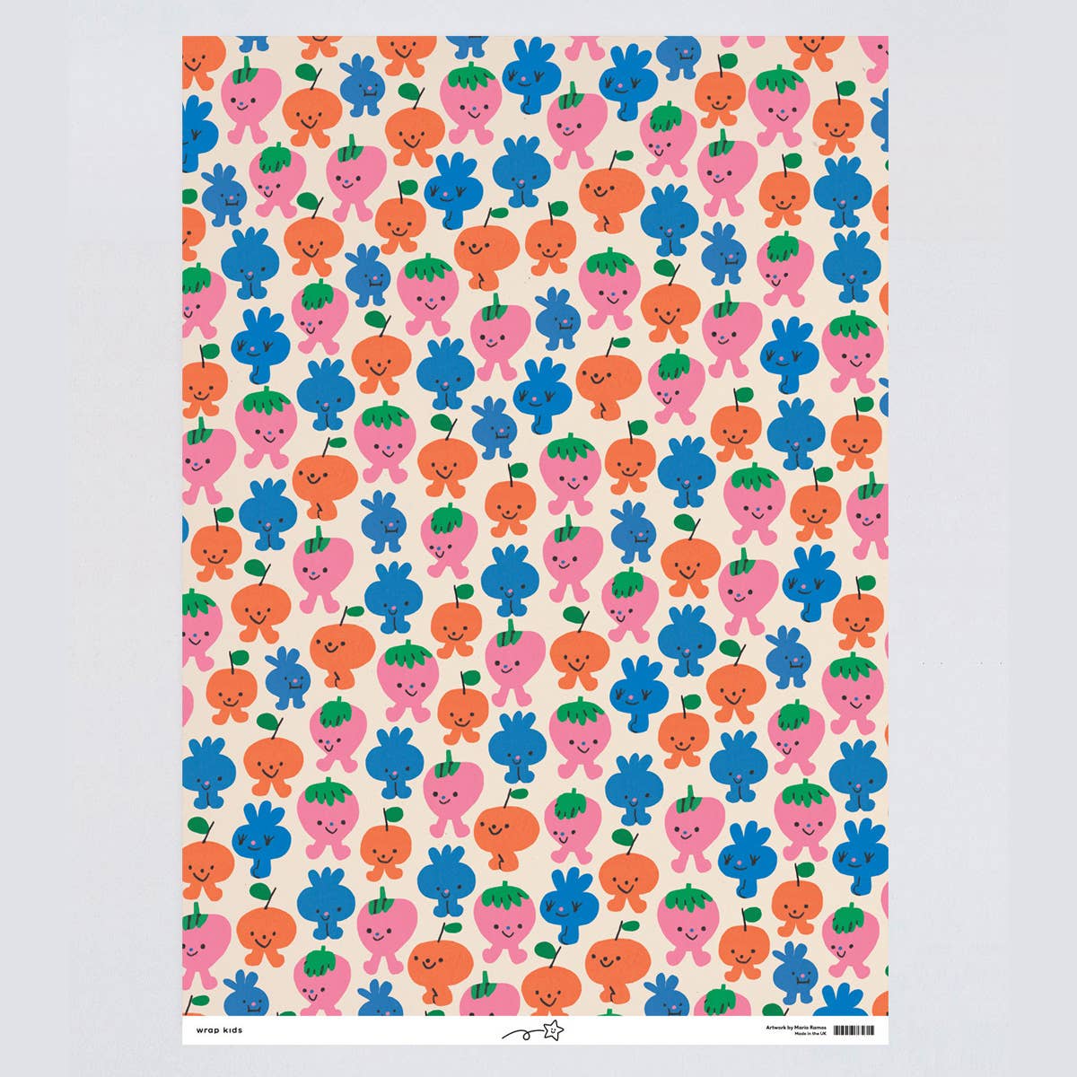 'Birthday Fruits' Gift Wrap Sheet - bubblegum market