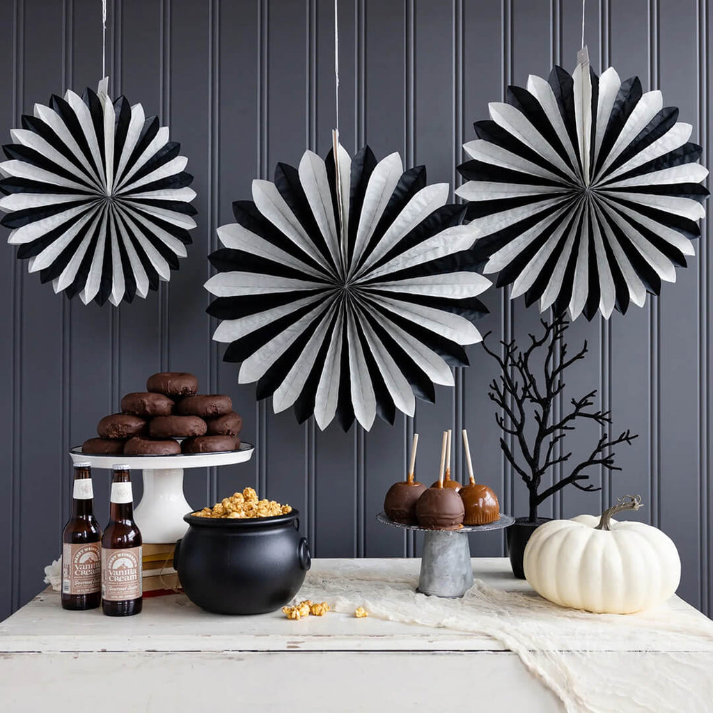 black-and-cream-oversized-tissue-decorative-fans