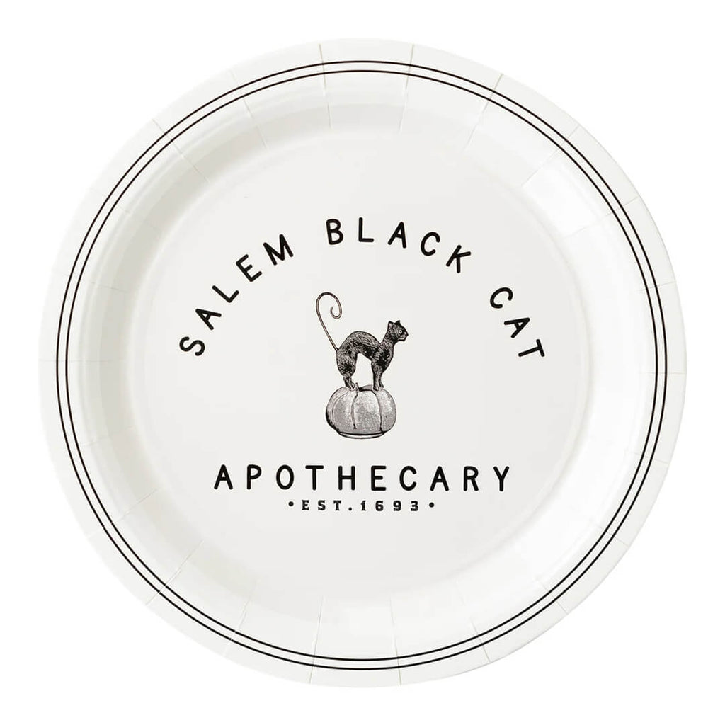 black-and-white-cream-salem-apothecary-halloween-cat-plates