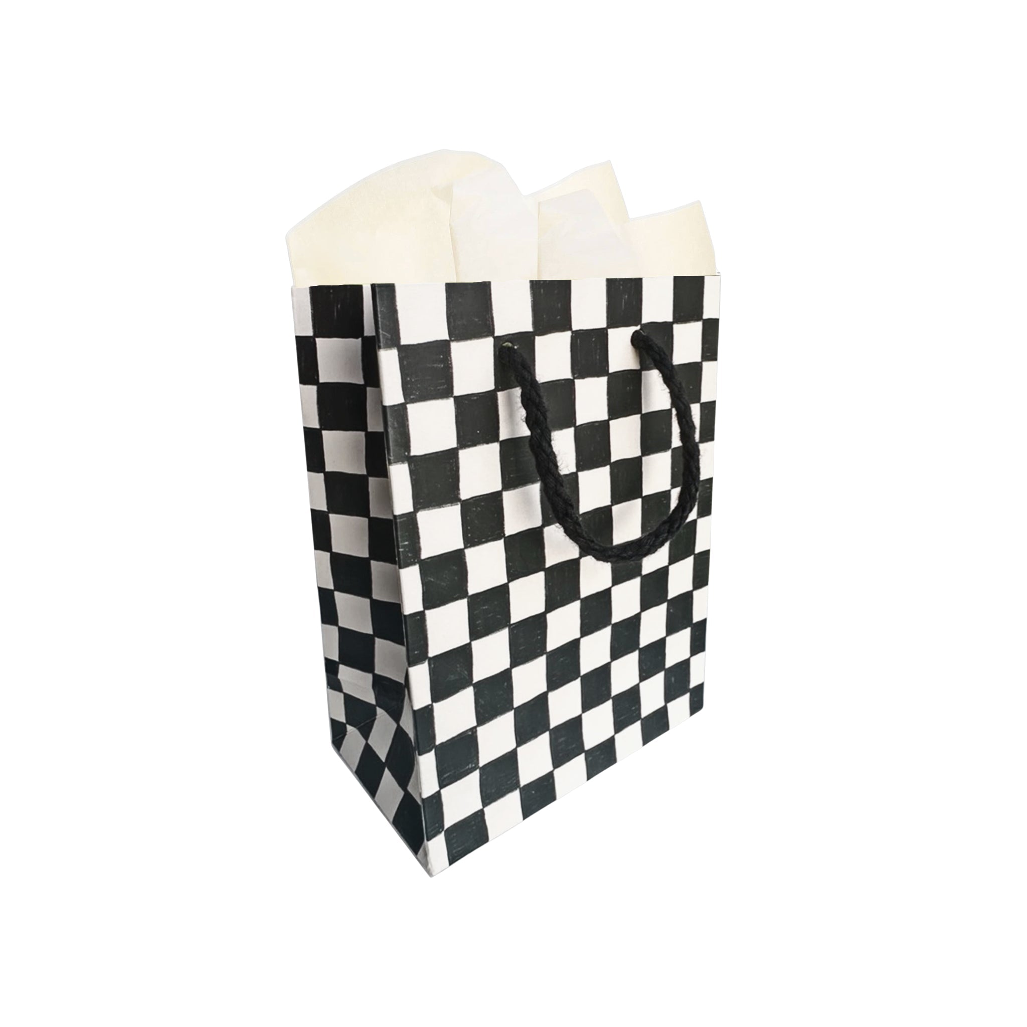 Black & White Checkers Small Gift Bag - bubblegum market